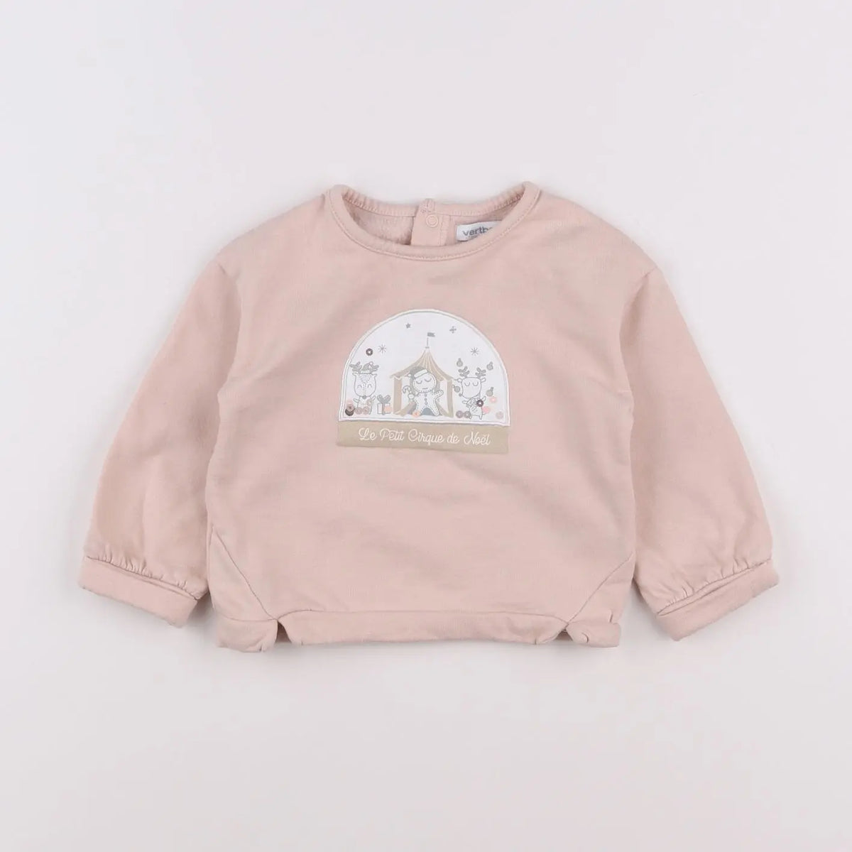 Vertbaudet - sweat rose - 12 mois