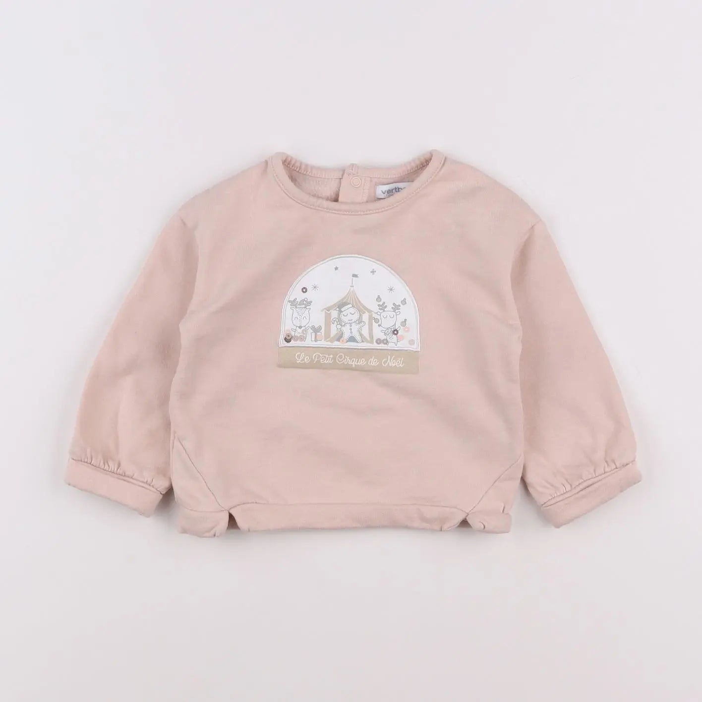 Vertbaudet - sweat rose - 12 mois