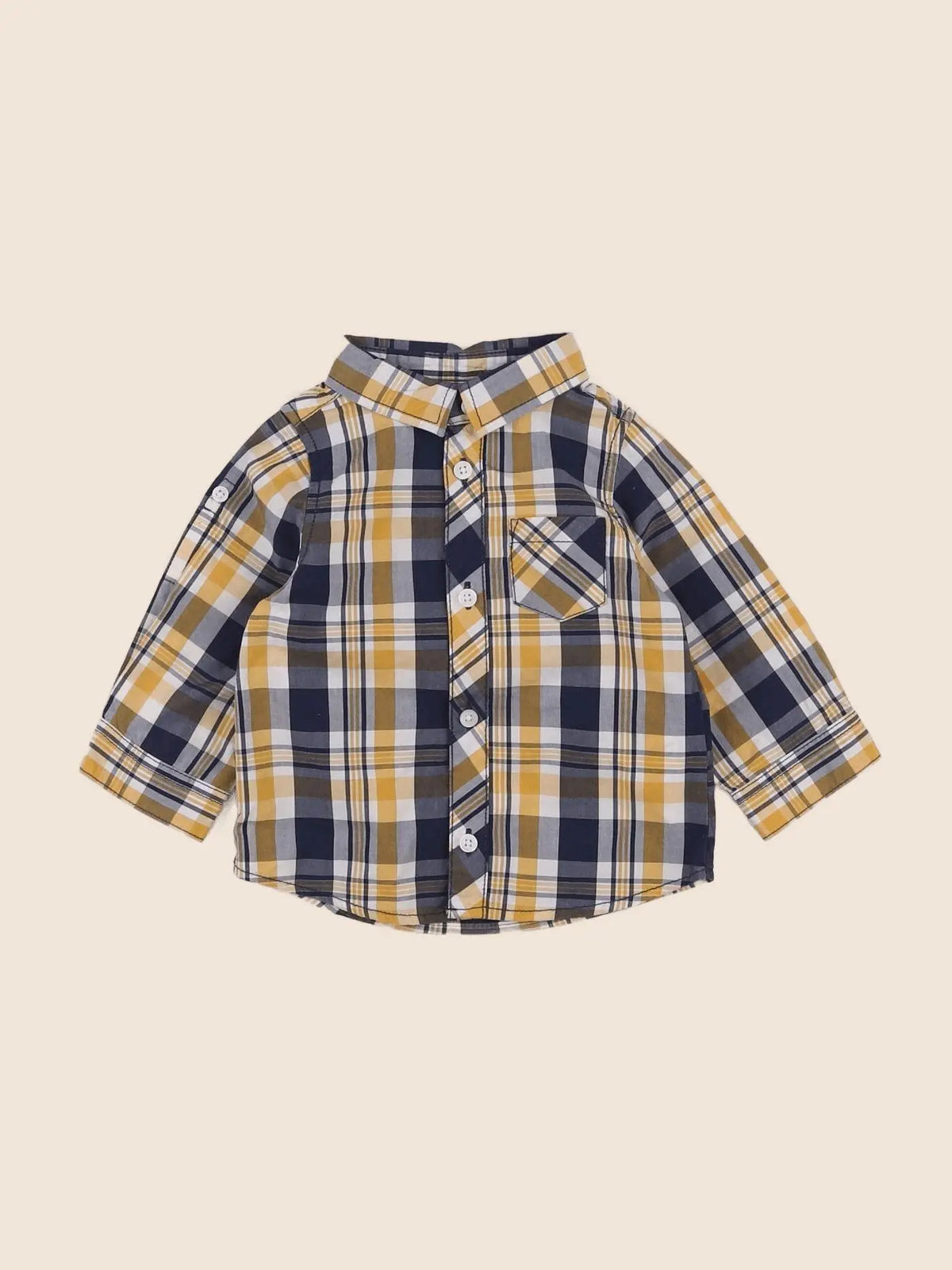 Tape à l'oeil - chemise bleu, jaune - 6 mois