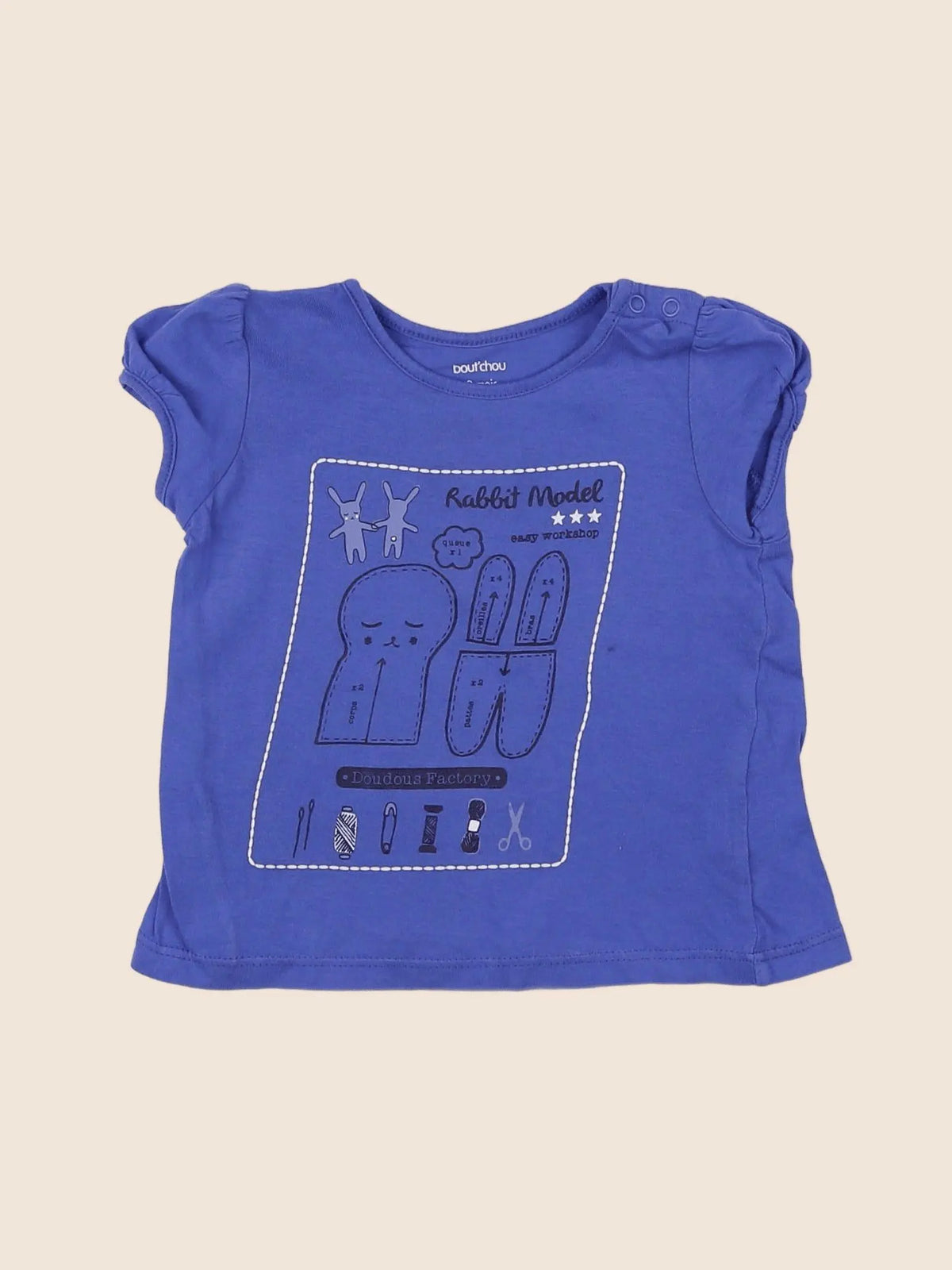 Boutchou - tee-shirt bleu - 6 mois