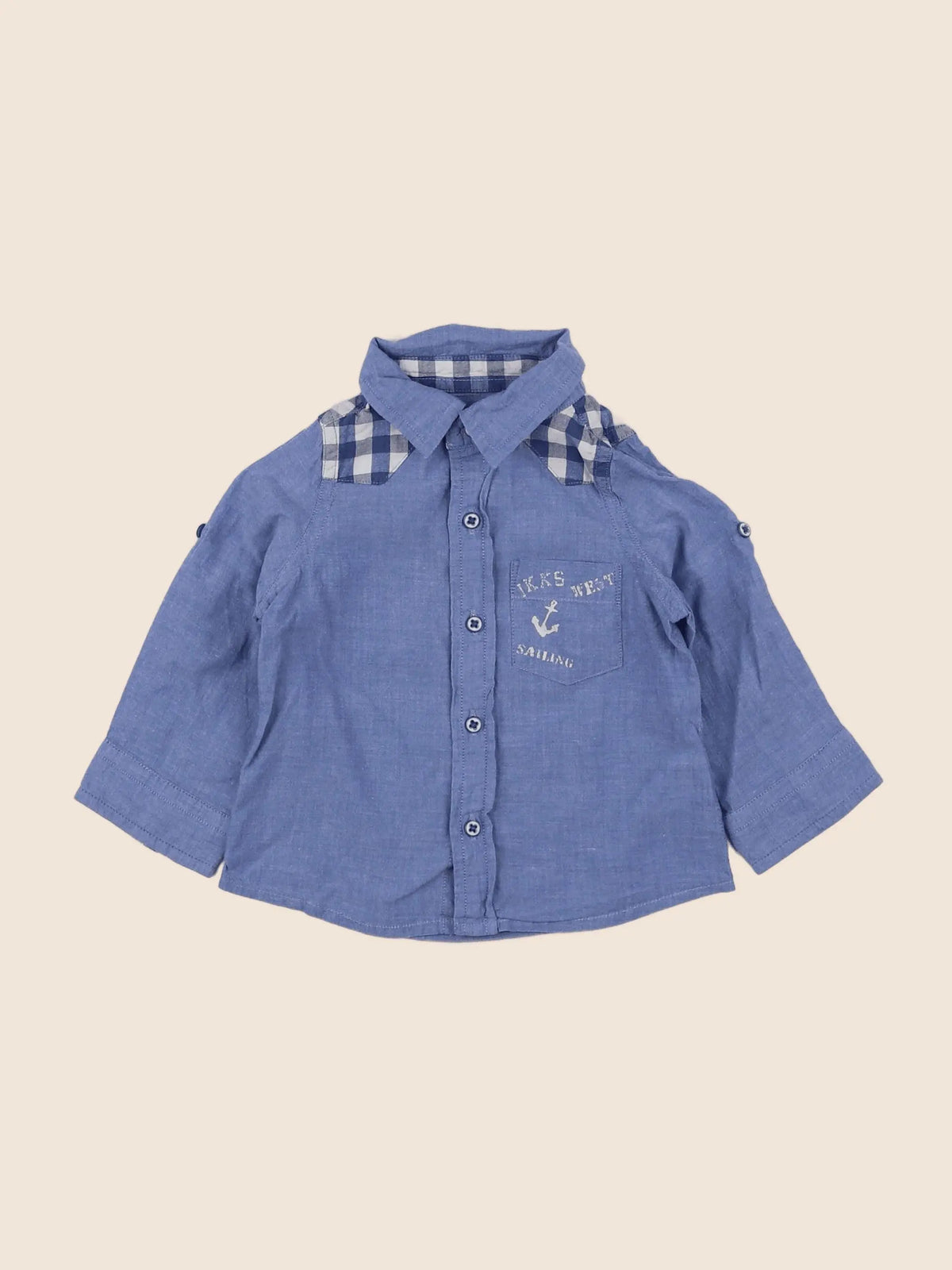 IKKS - chemise bleu - 6 mois