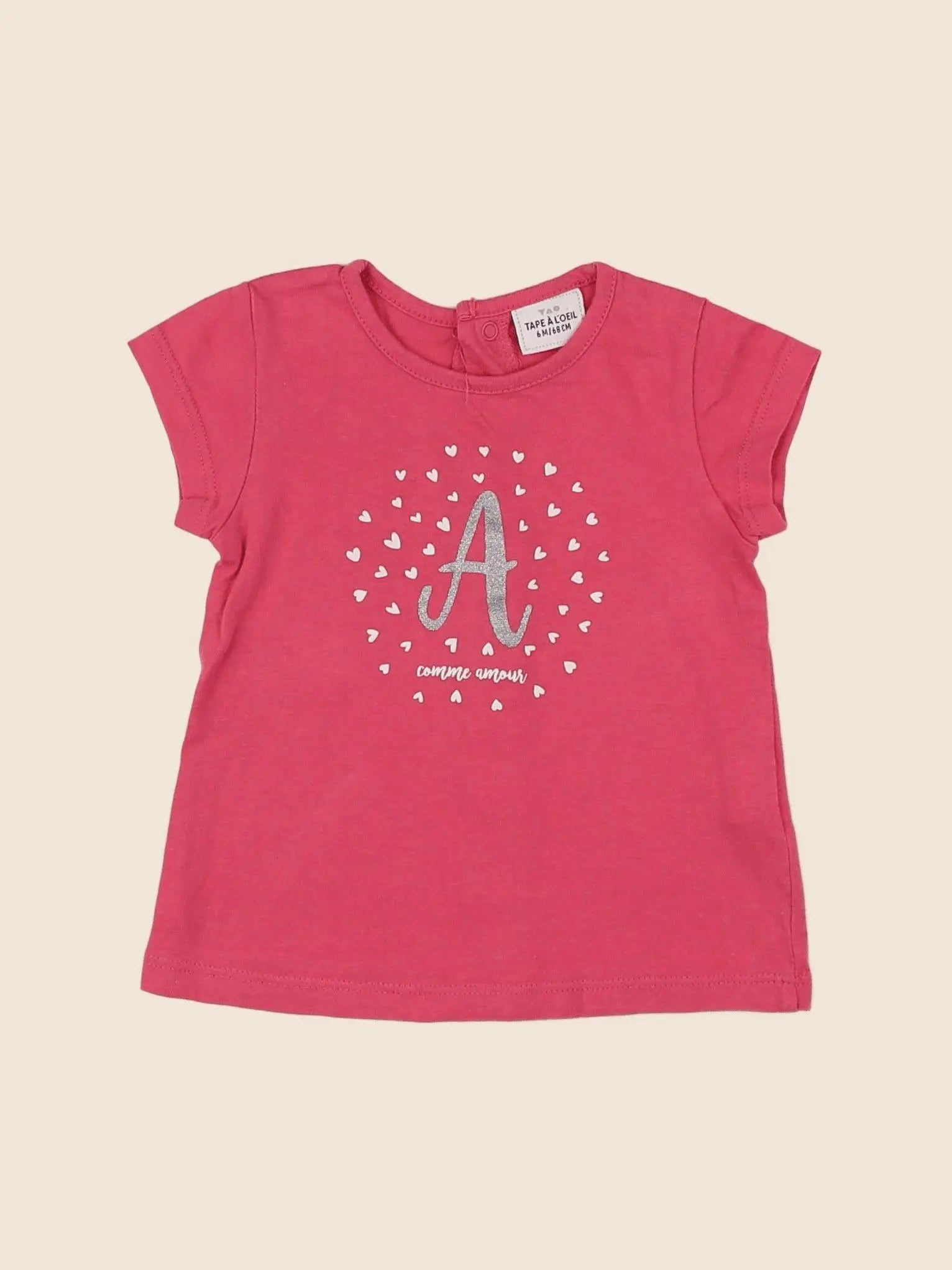 Tape à l'oeil - tee-shirt rose - 6 mois