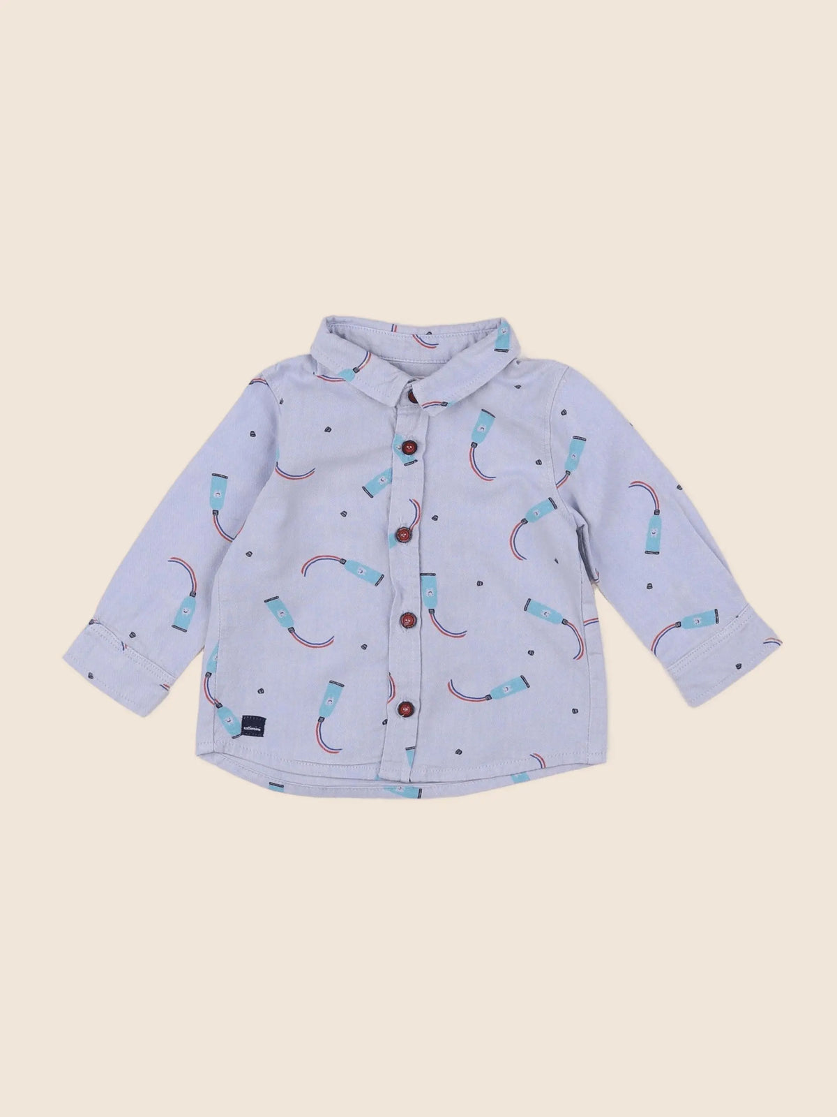 Catimini - chemise bleu - 6 mois