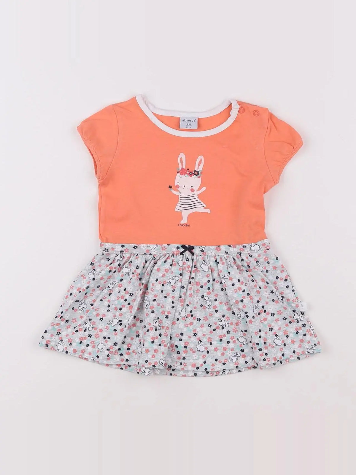 Absorba - robe orange - 6 mois