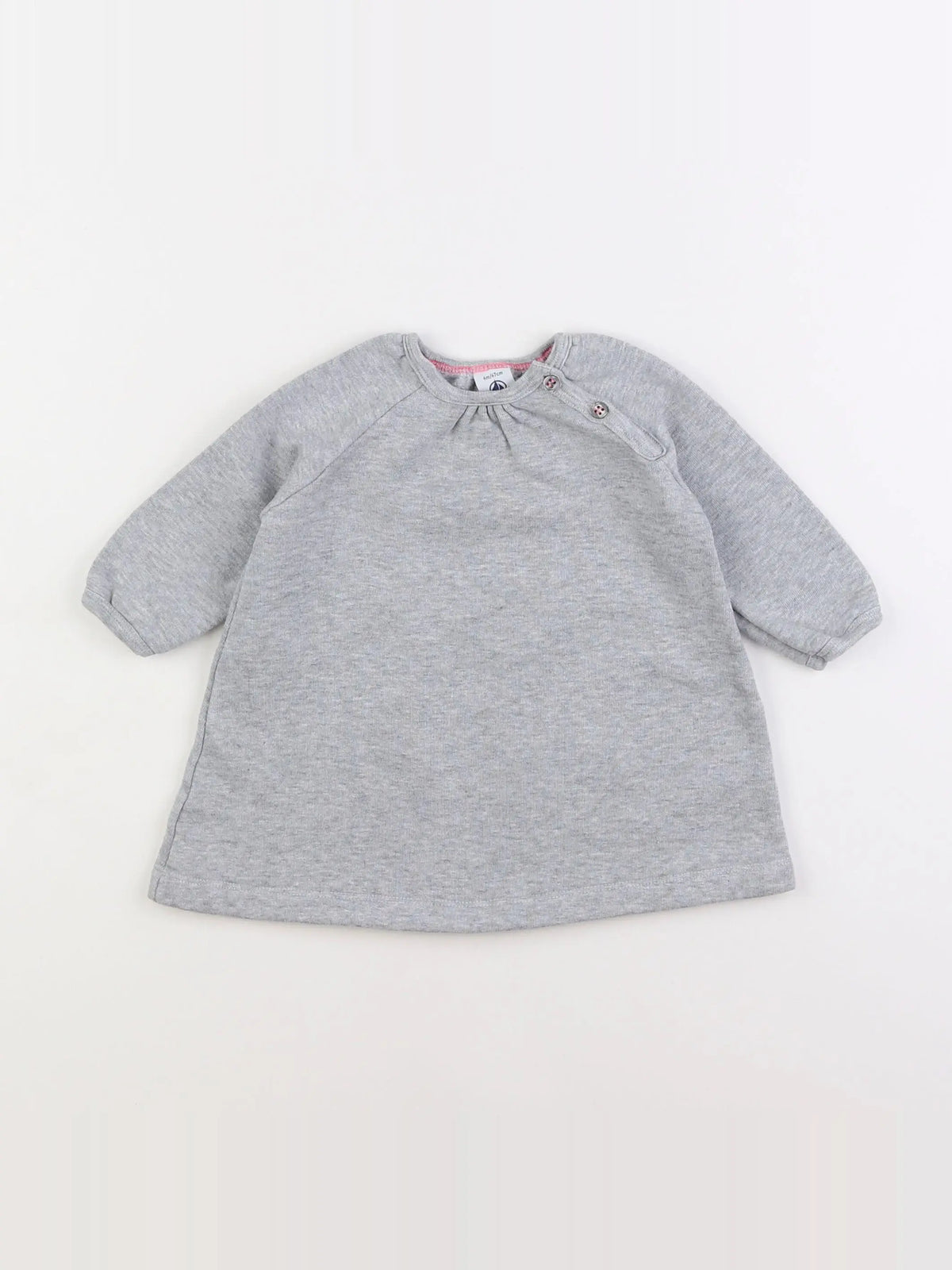 Petit Bateau - robe gris - 6 mois