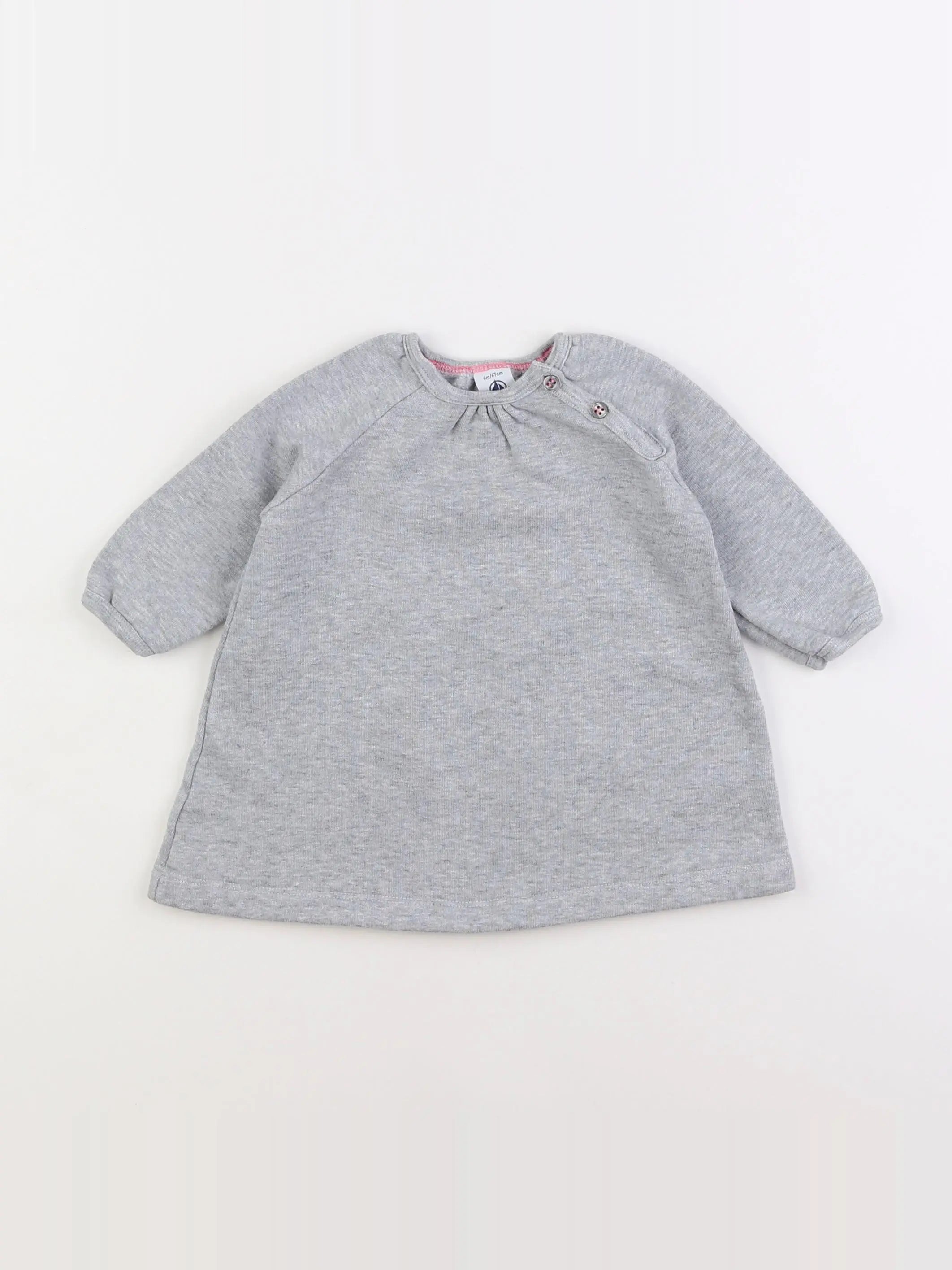 Petit Bateau - robe gris - 6 mois