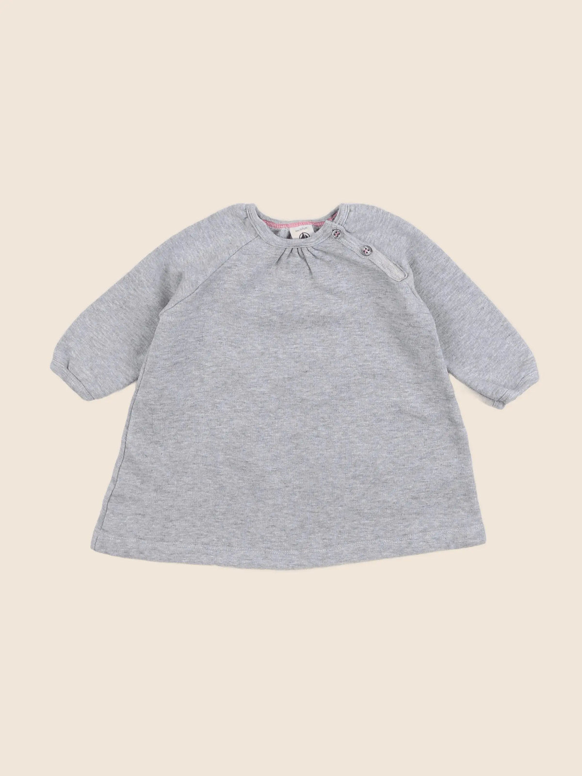 Petit Bateau - robe gris - 6 mois
