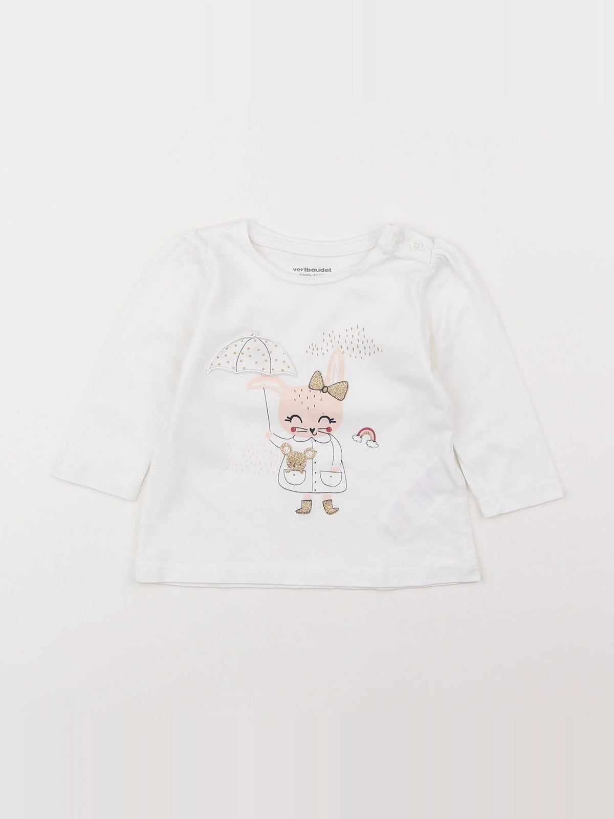 Vertbaudet - tee-shirt blanc - 6 mois