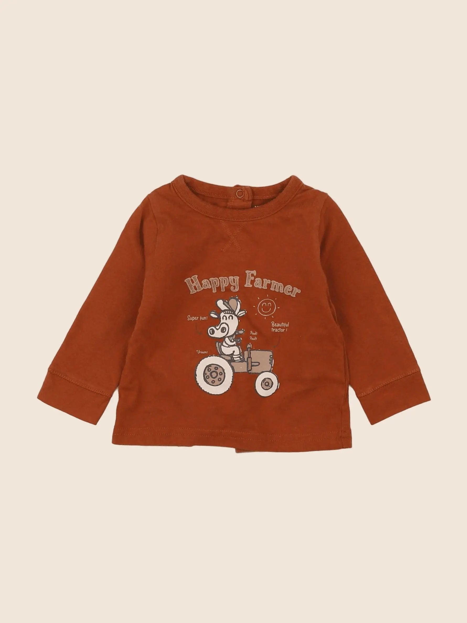 Vertbaudet - tee-shirt marron - 3 mois
