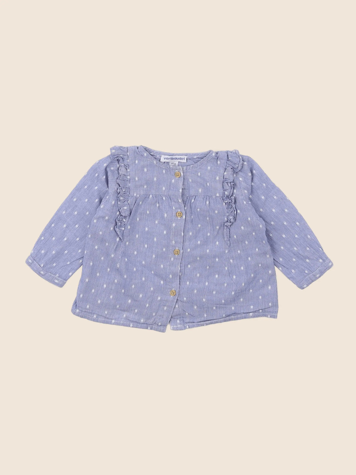 Vertbaudet - blouse bleu - 6 mois