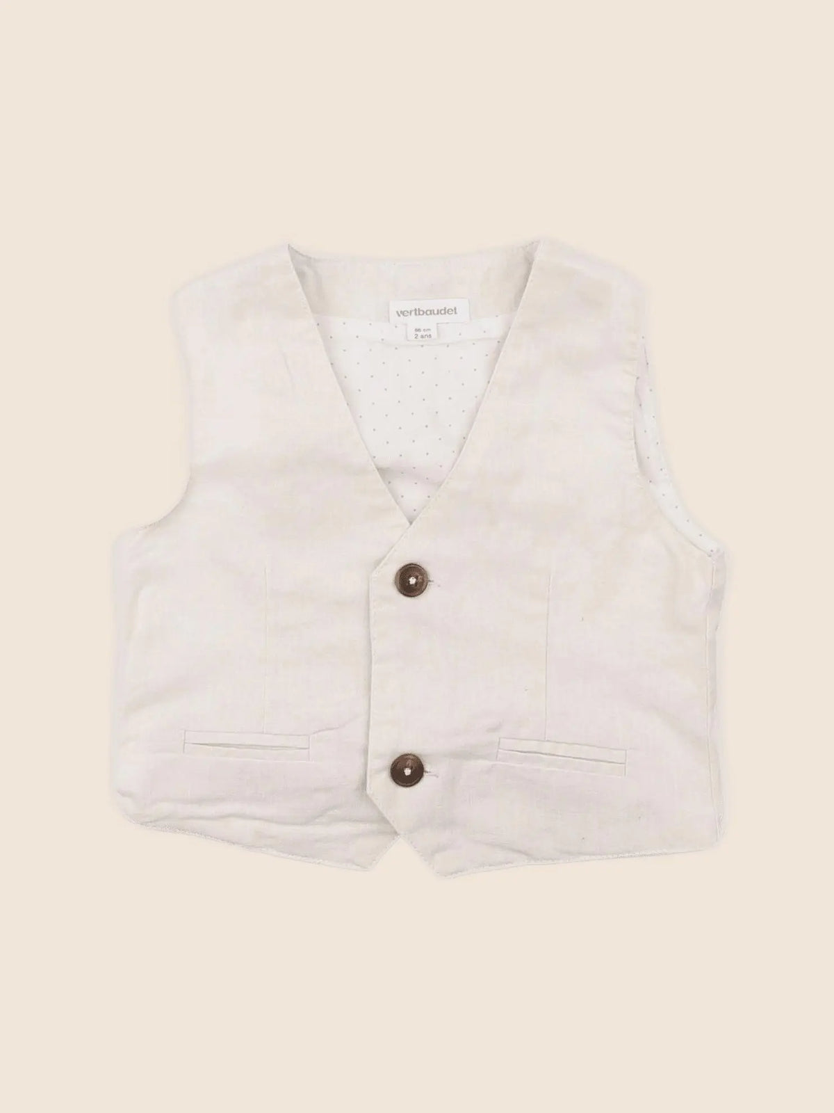 Vertbaudet - gilet beige - 2 ans