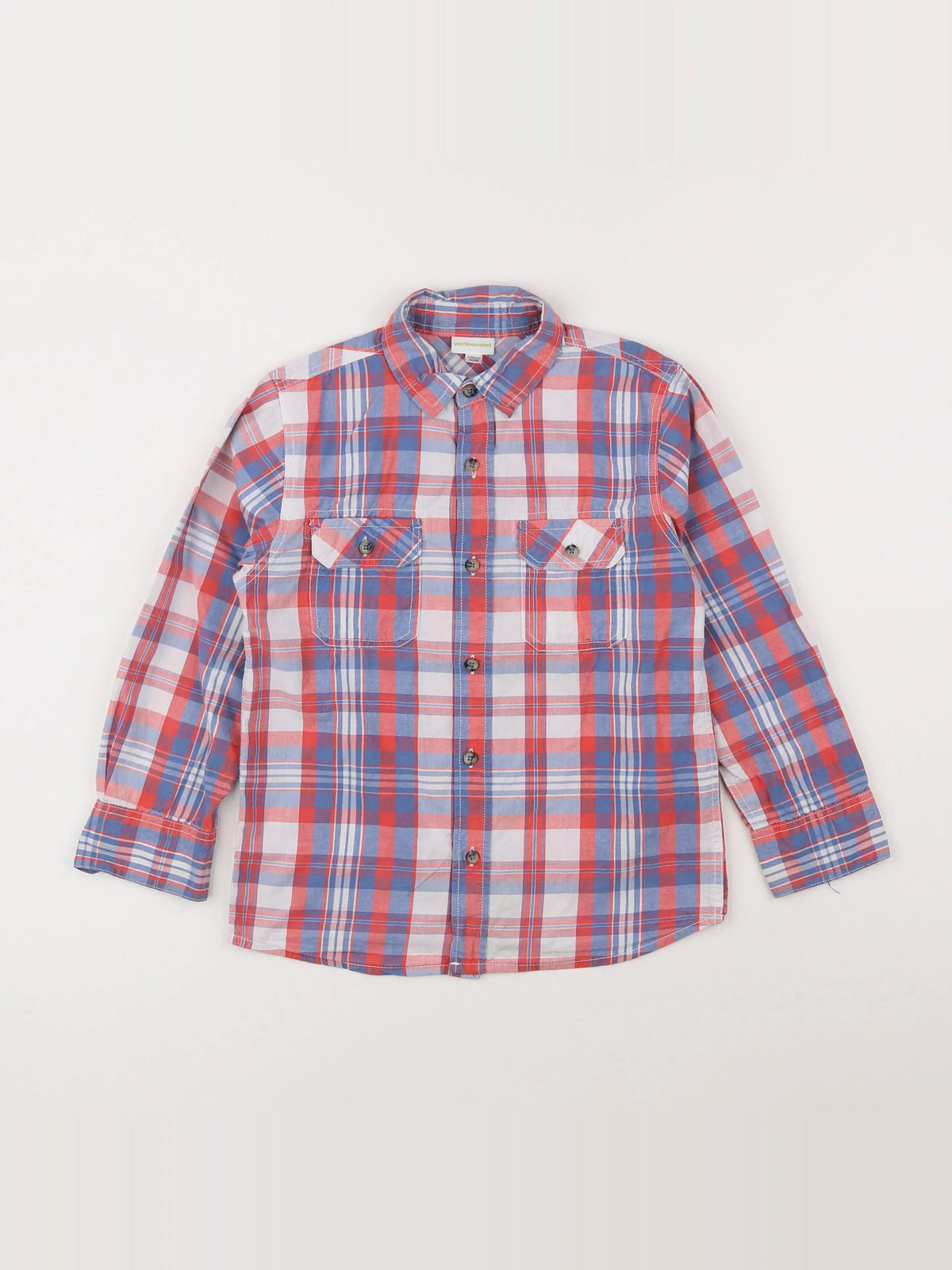 Vertbaudet - chemise imprimé au dos rouge - 12 ans