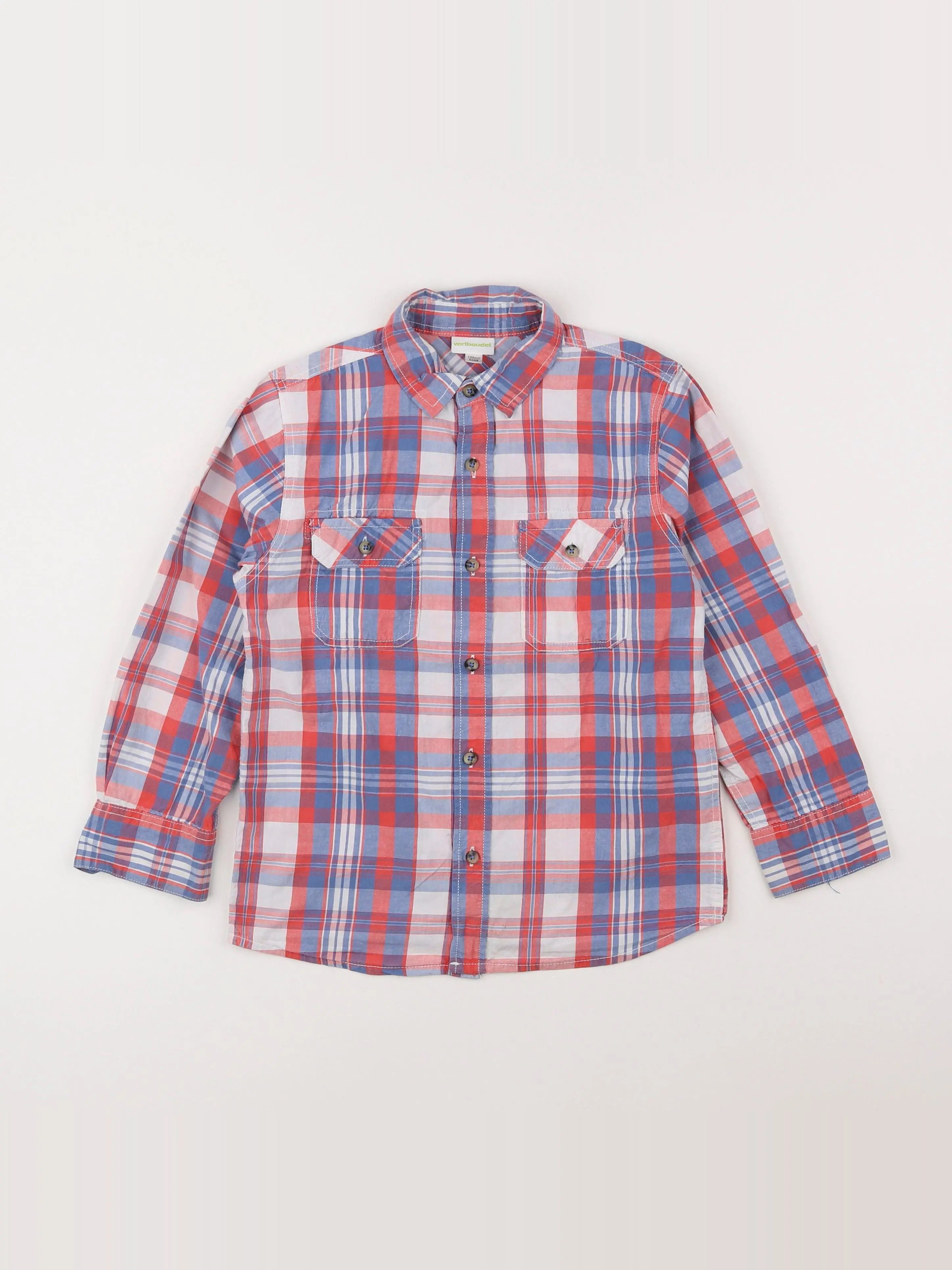 Vertbaudet - chemise imprimé au dos rouge - 12 ans