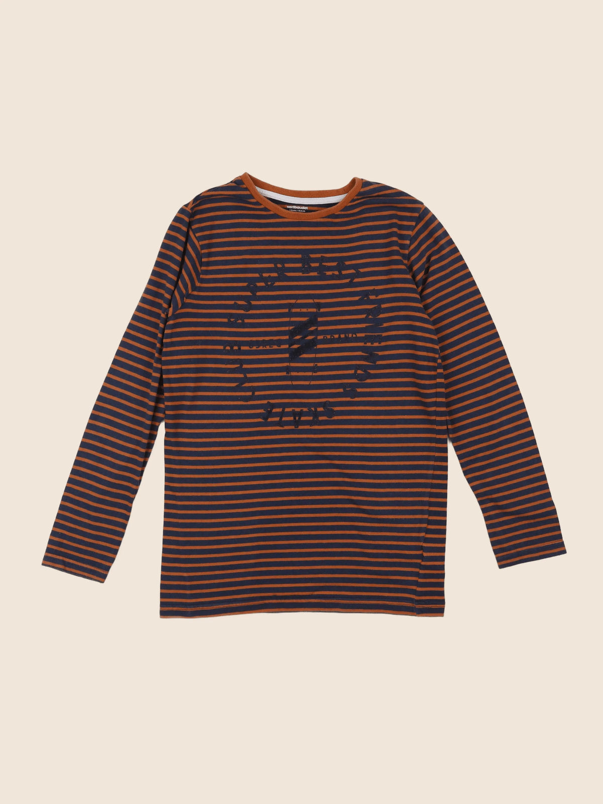 Vertbaudet - tee-shirt bleu, marron - 12 ans