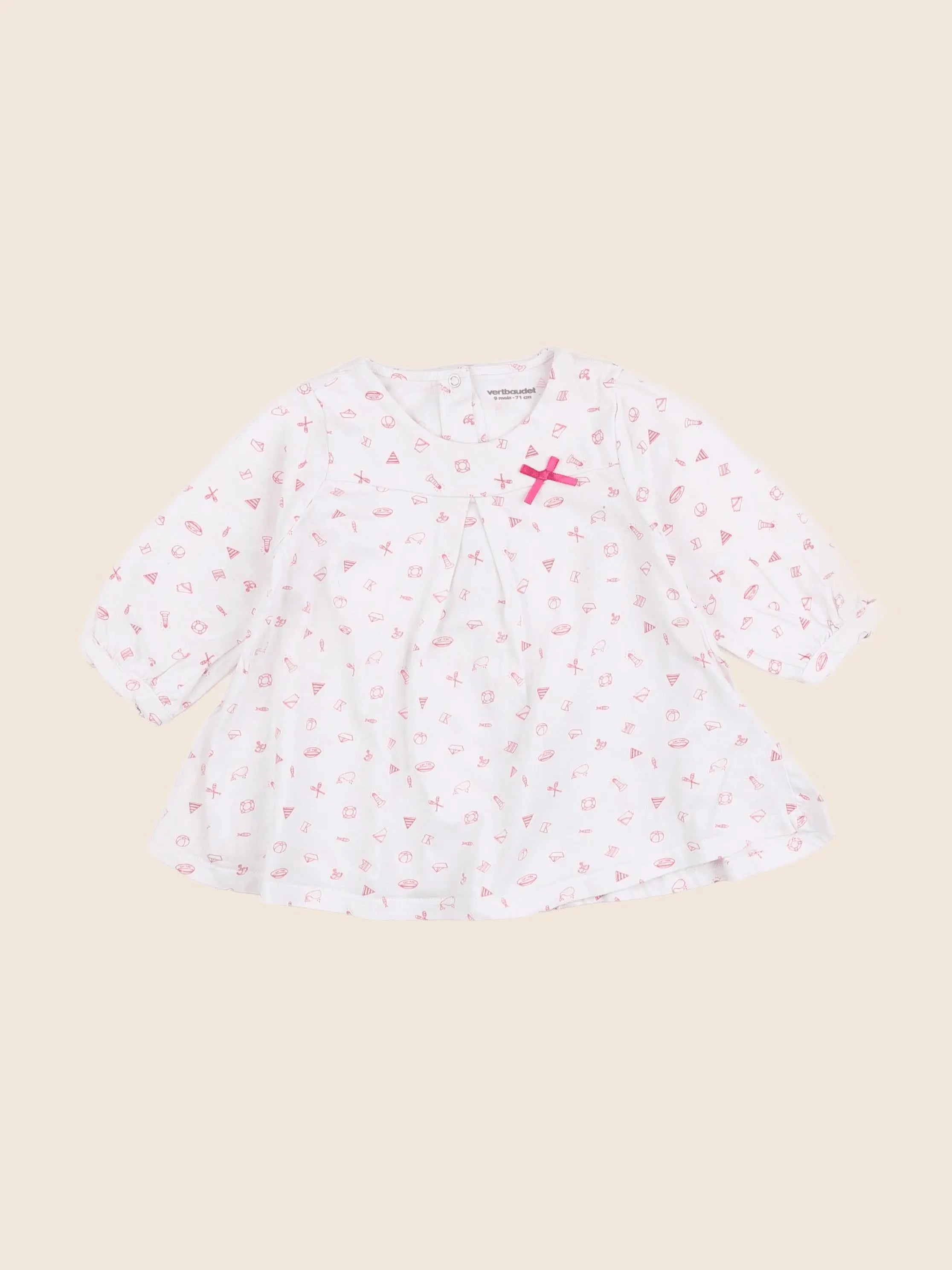 Vertbaudet - tee-shirt rose - 9 mois