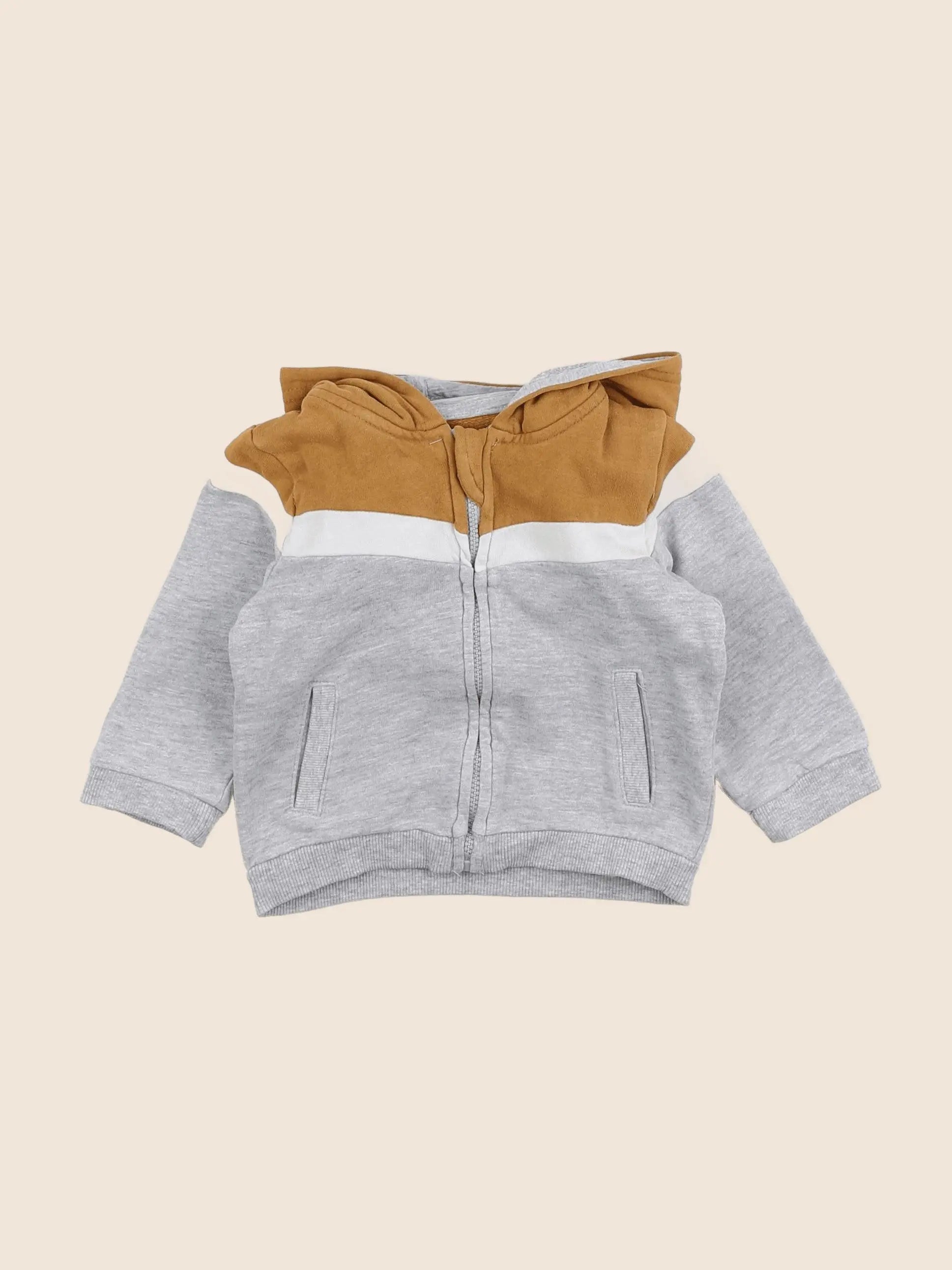 Vertbaudet - sweat gris - 9 mois