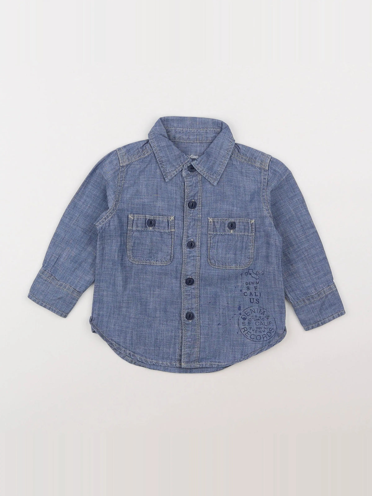 GAP - chemise bleu - 12/18 mois