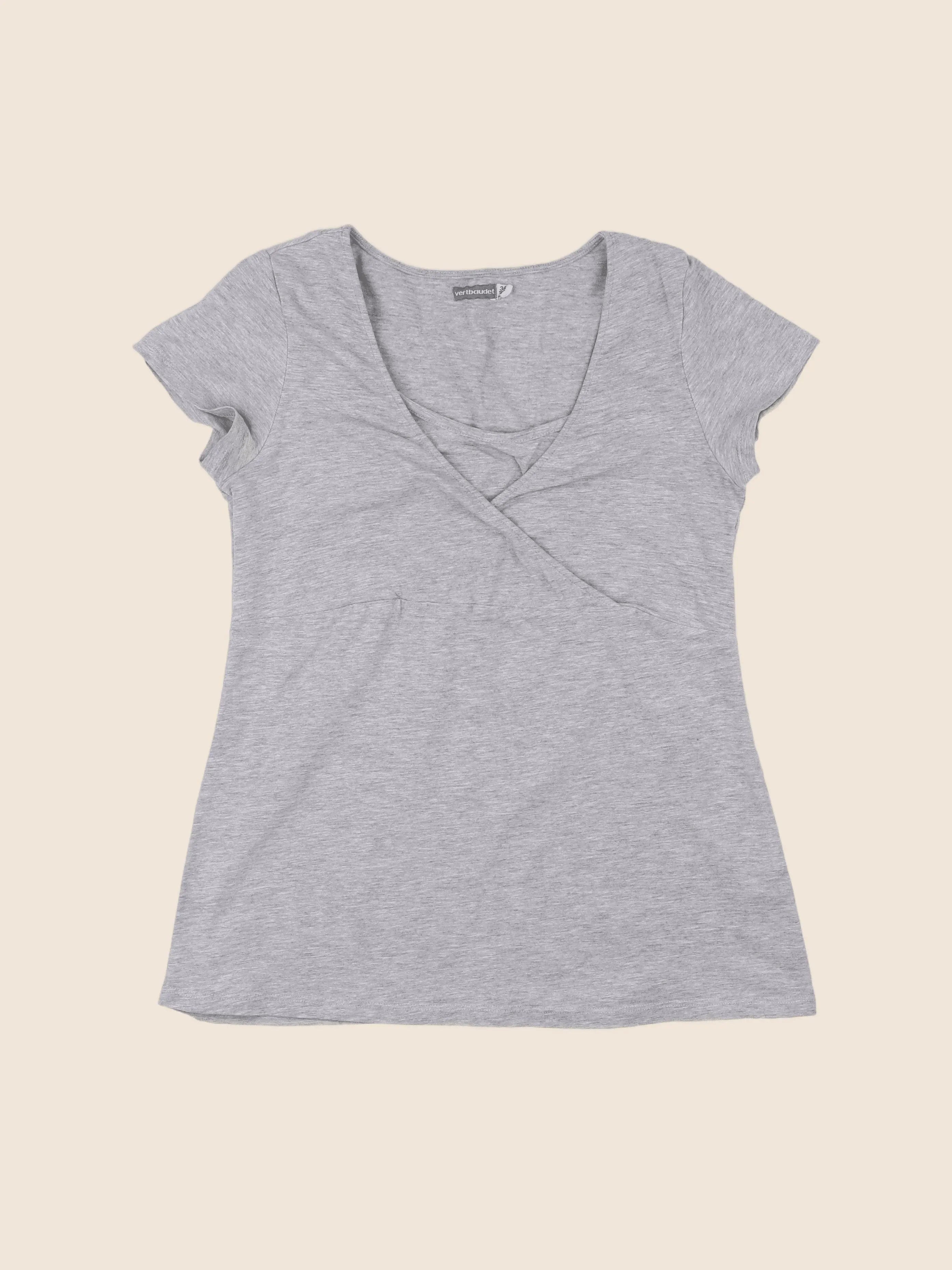Vertbaudet - tee-shirt grossesse, allaitement gris - 34 à 36