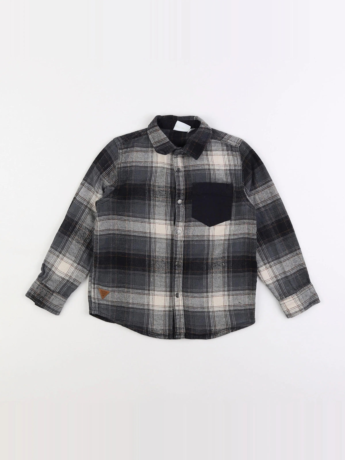 Vertbaudet - chemise gris, noir - 6 ans