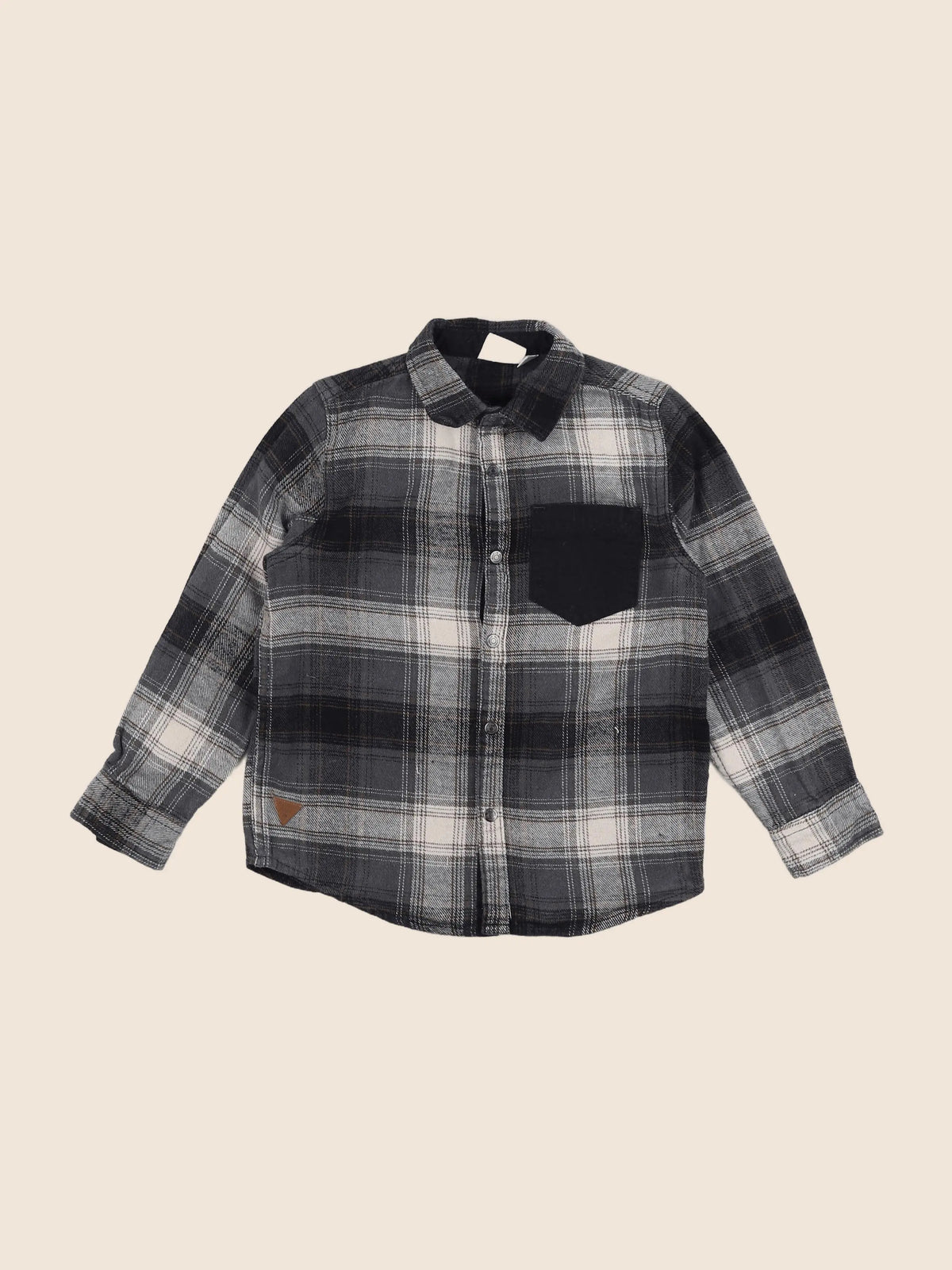 Vertbaudet - chemise gris, noir - 6 ans