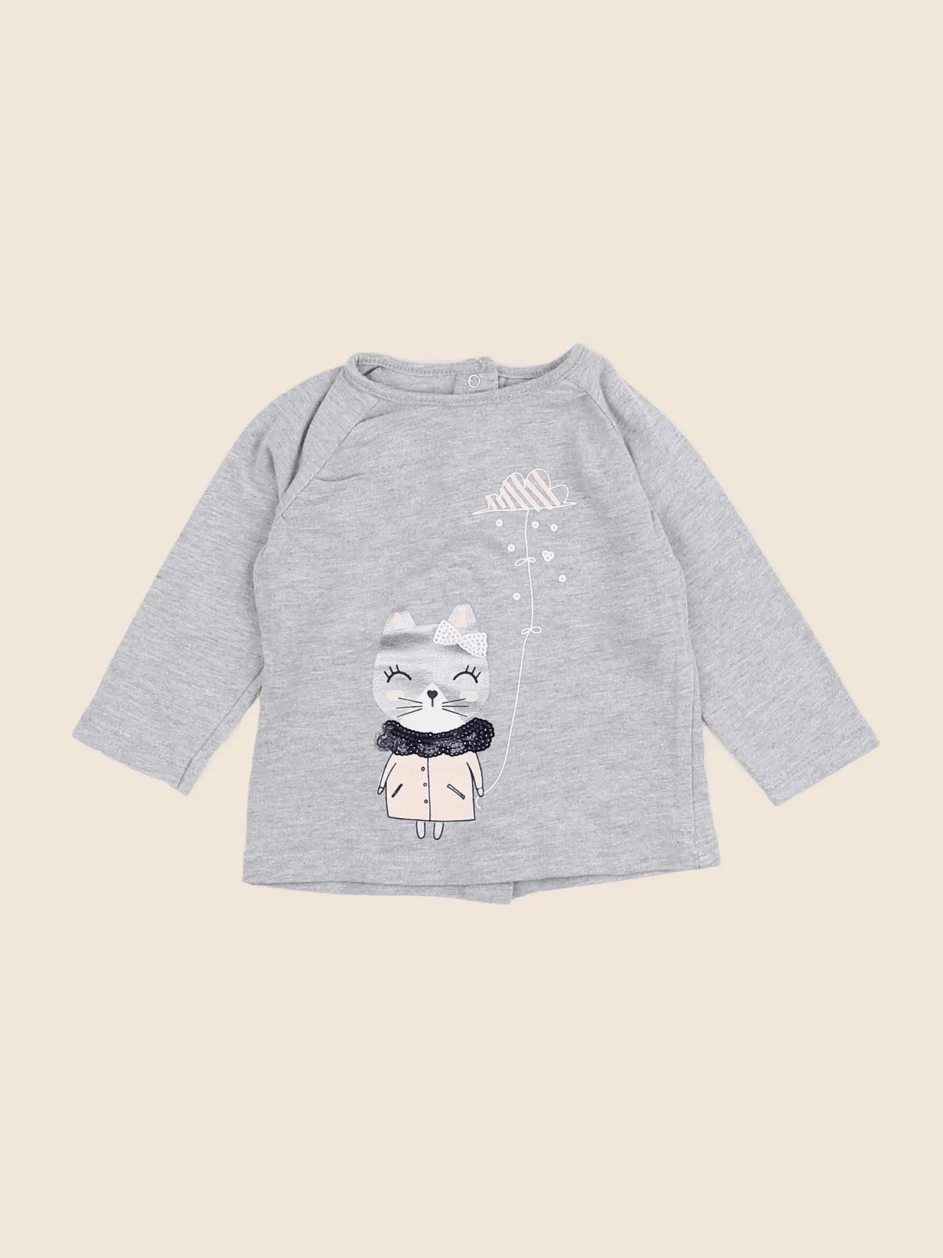 Vertbaudet - tee-shirt gris - 6 mois