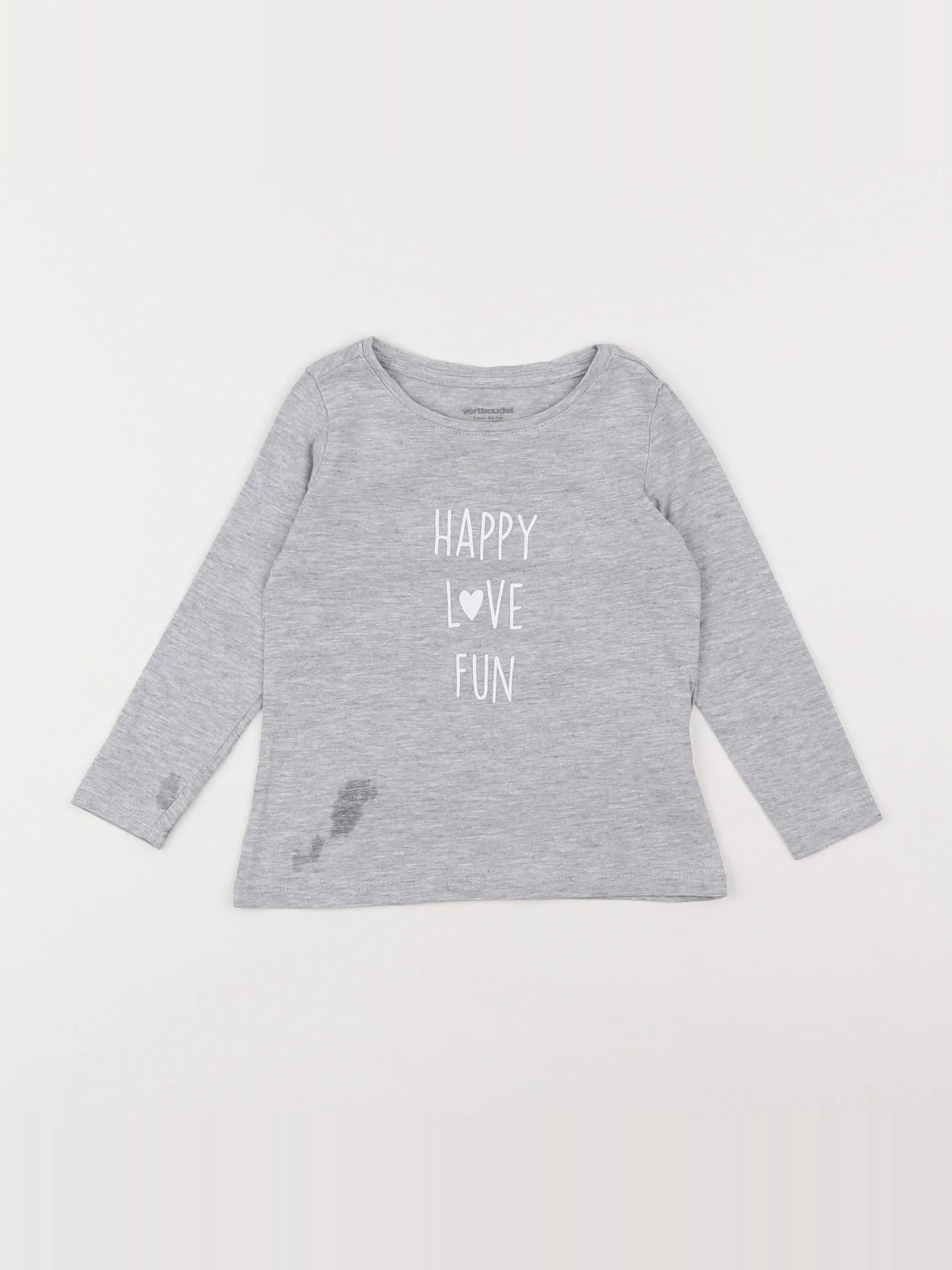 Vertbaudet - tee-shirt gris - 2 ans