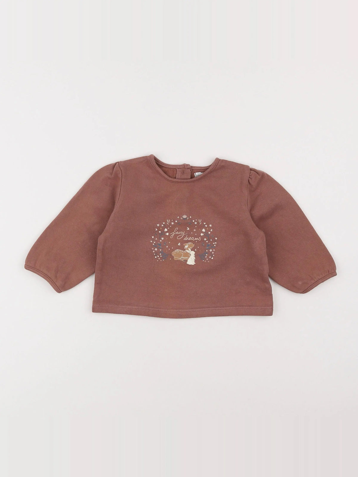 Vertbaudet - sweat marron - 6 mois