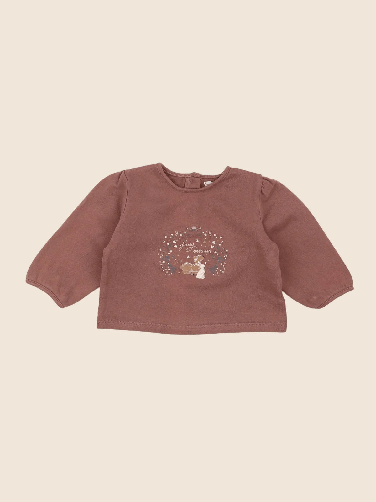 Vertbaudet - sweat marron - 6 mois