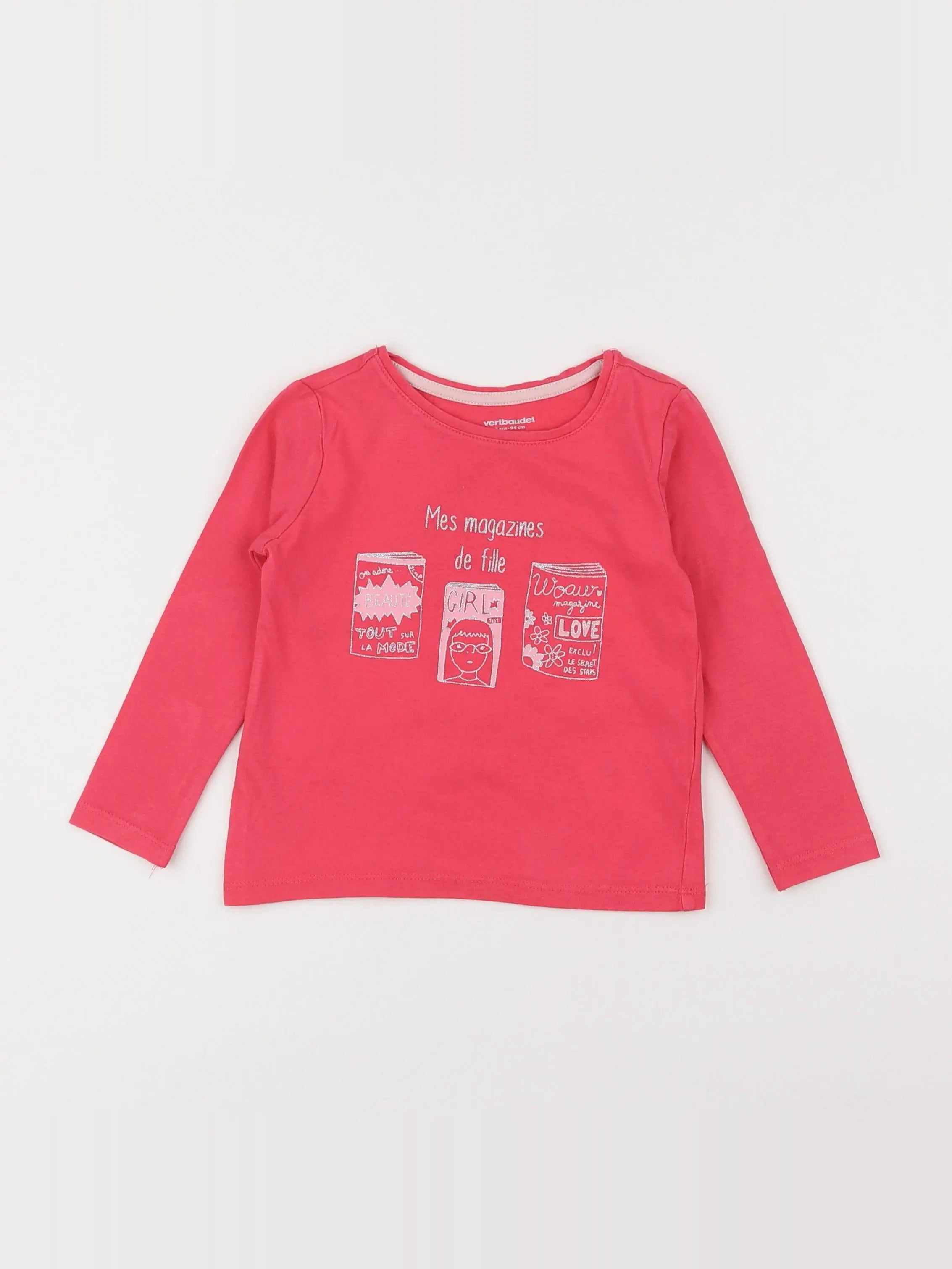 Vertbaudet - tee-shirt rose - 3 ans