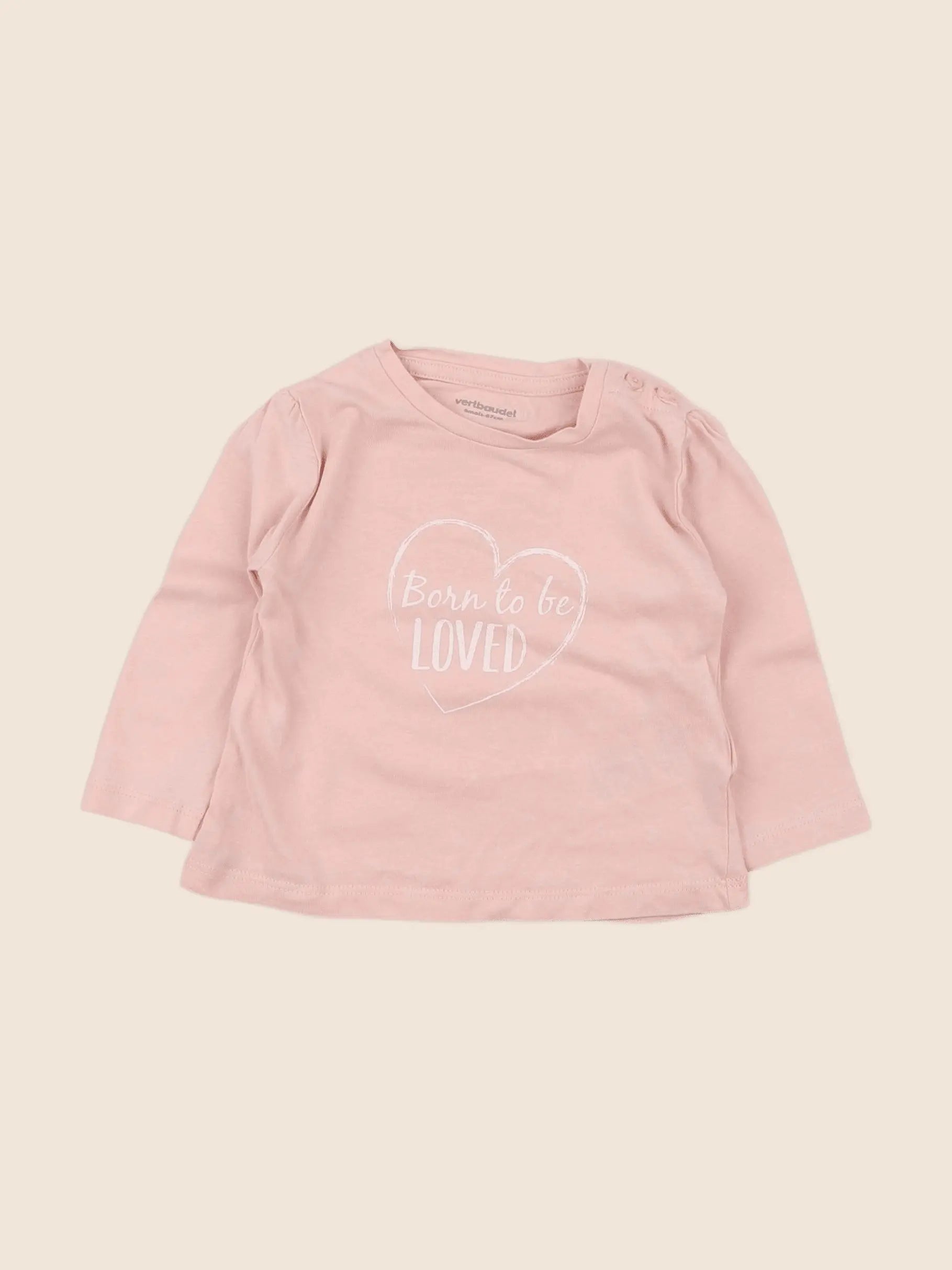 Vertbaudet - tee-shirt rose - 6 mois