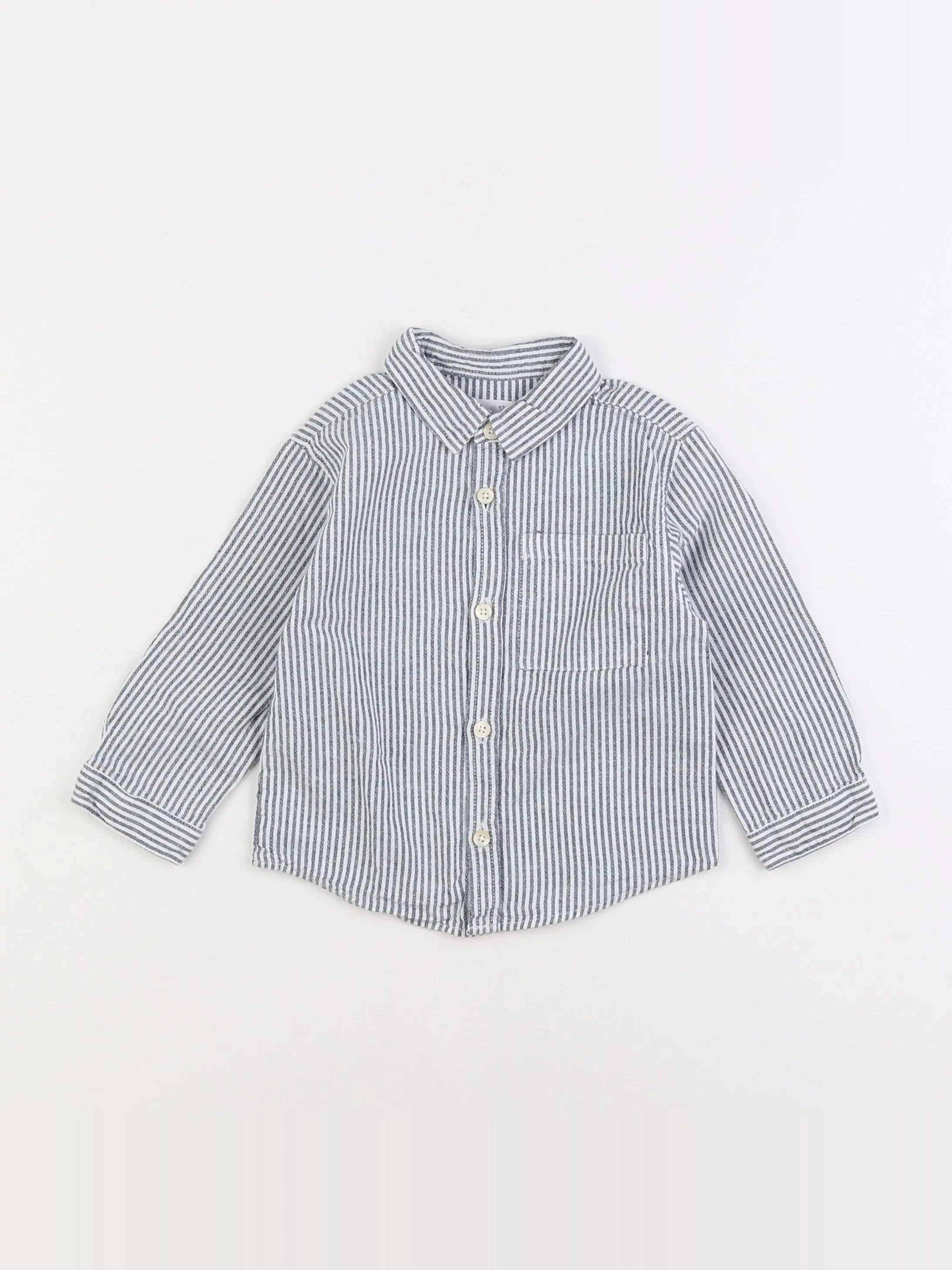 Zara - chemise gris, blanc - 12/18 mois
