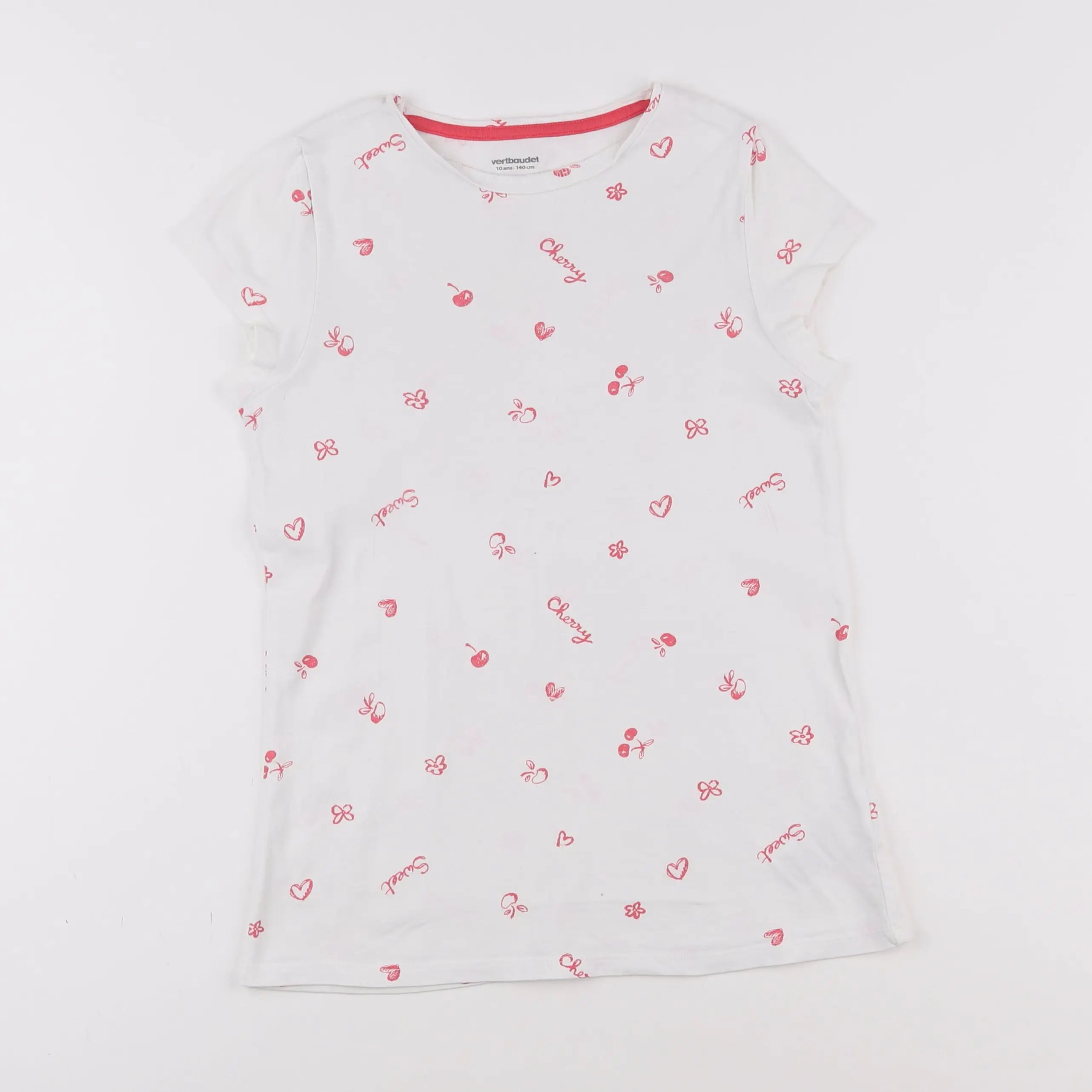Vertbaudet - tee-shirt blanc - 10 ans
