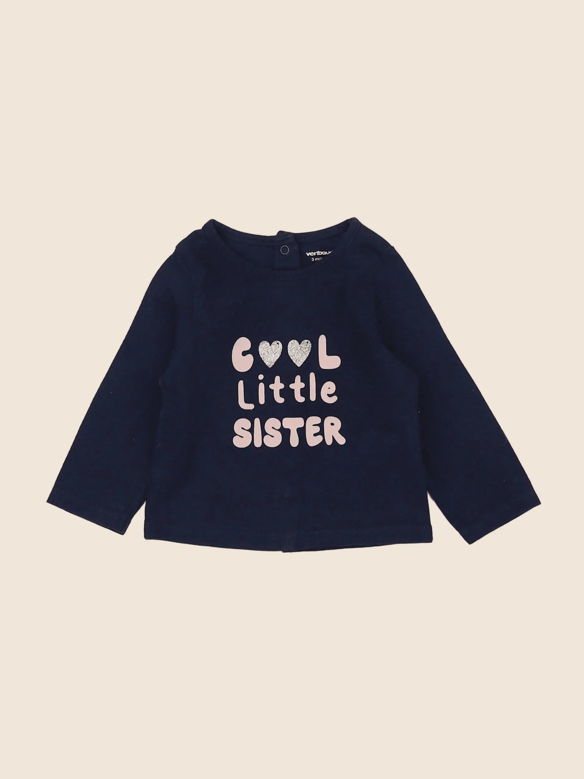 Vertbaudet - tee-shirt bleu - 3 mois