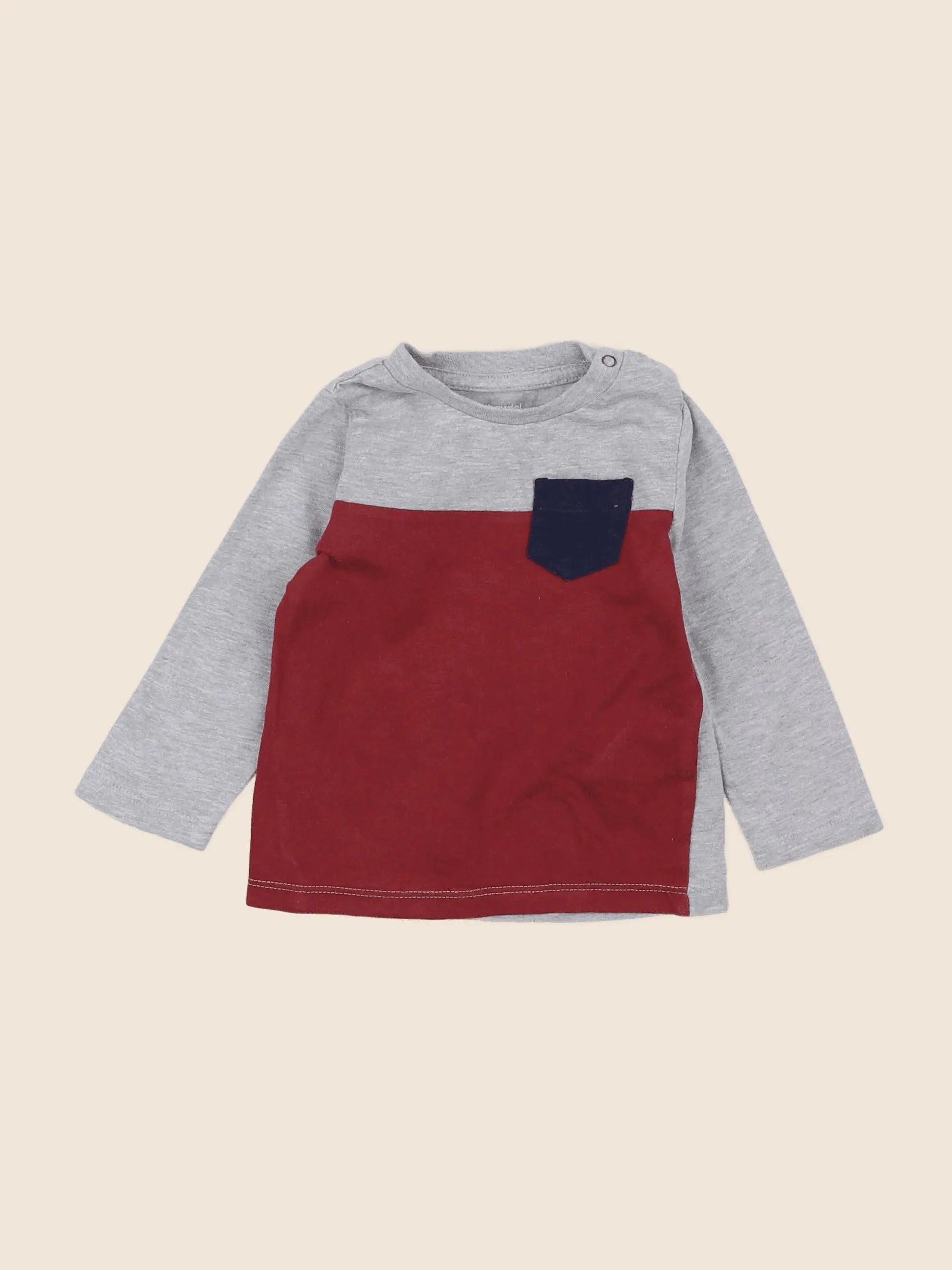 Vertbaudet - tee-shirt rouge - 9 mois