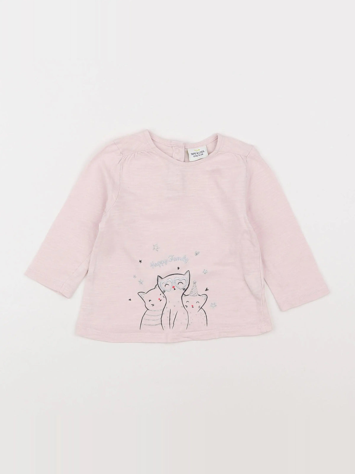 Tape à l'oeil - tee-shirt rose - 12 mois