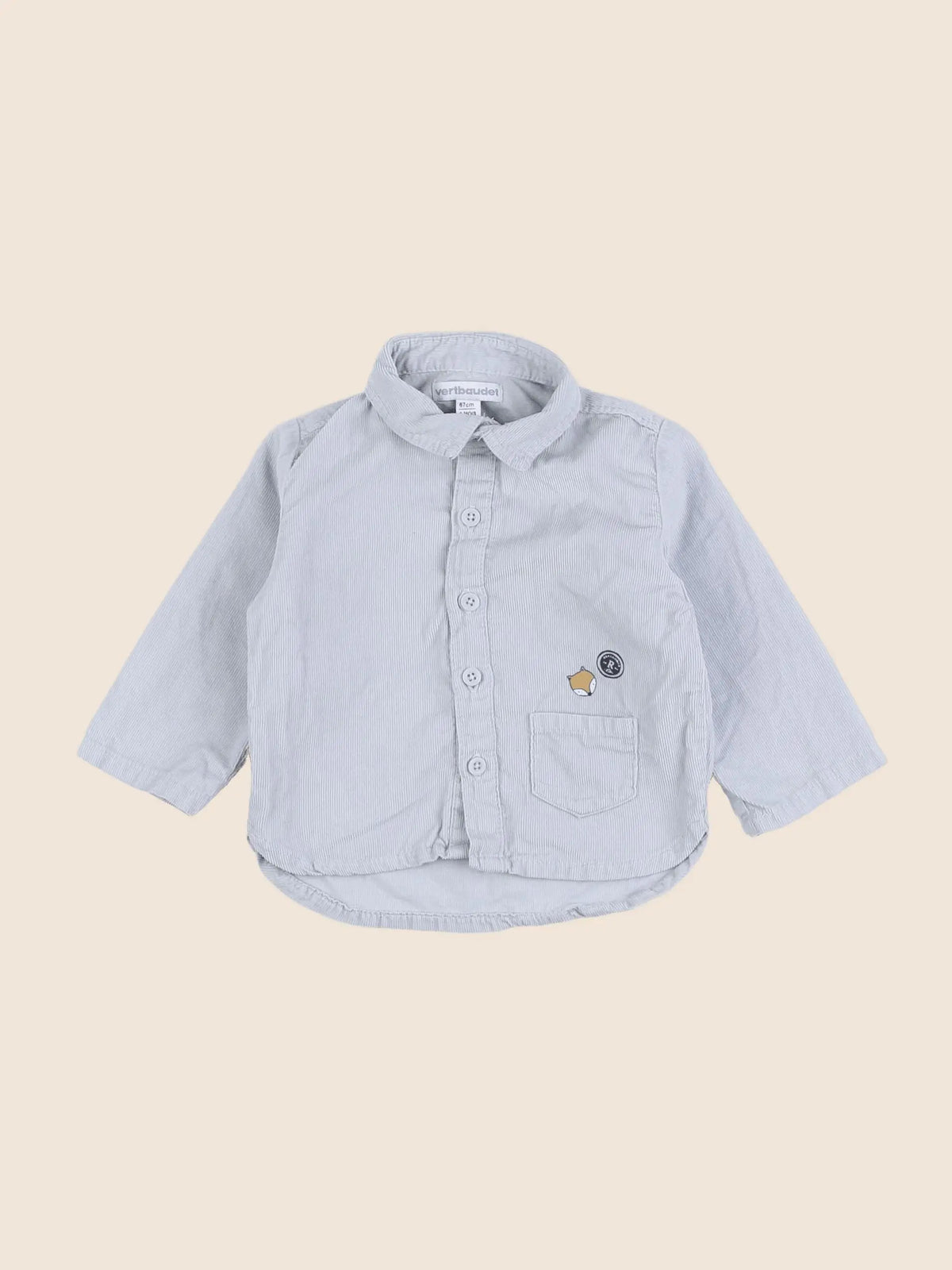 Vertbaudet - chemise bleu - 6 mois