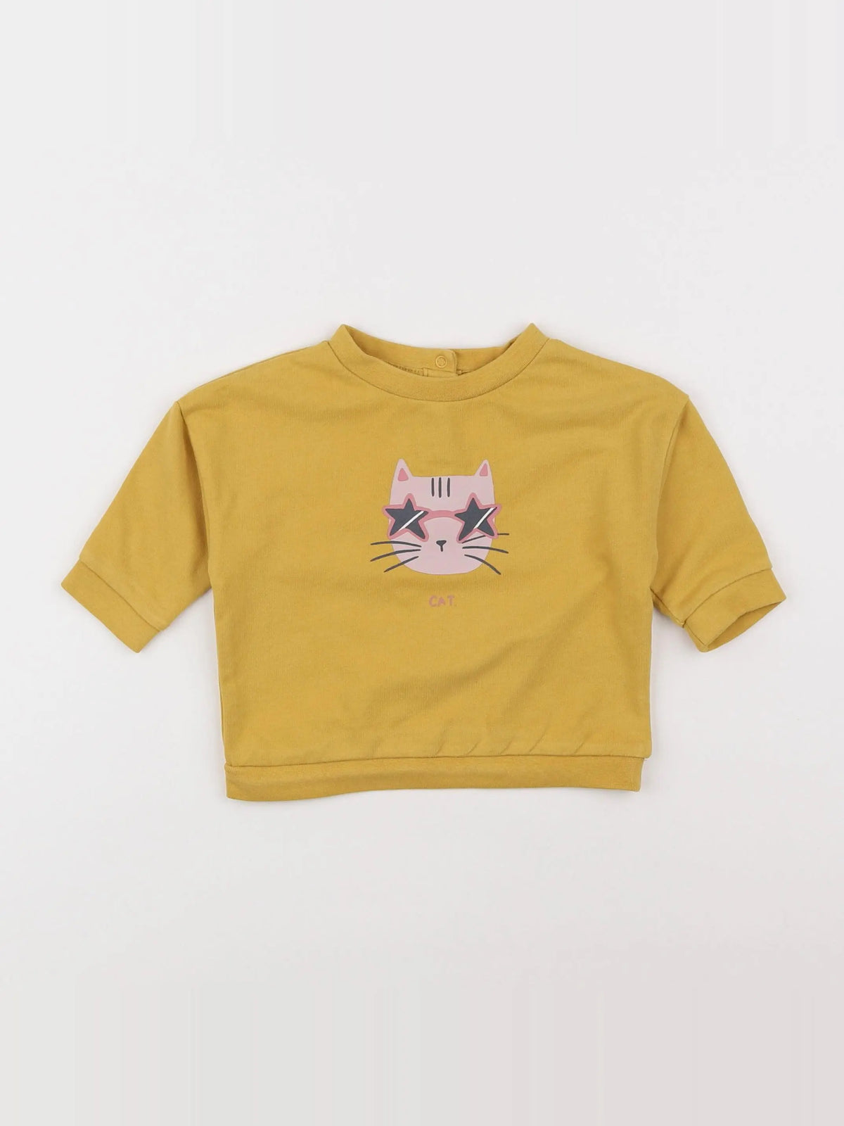 Vertbaudet - sweat jaune, rose - 6 mois