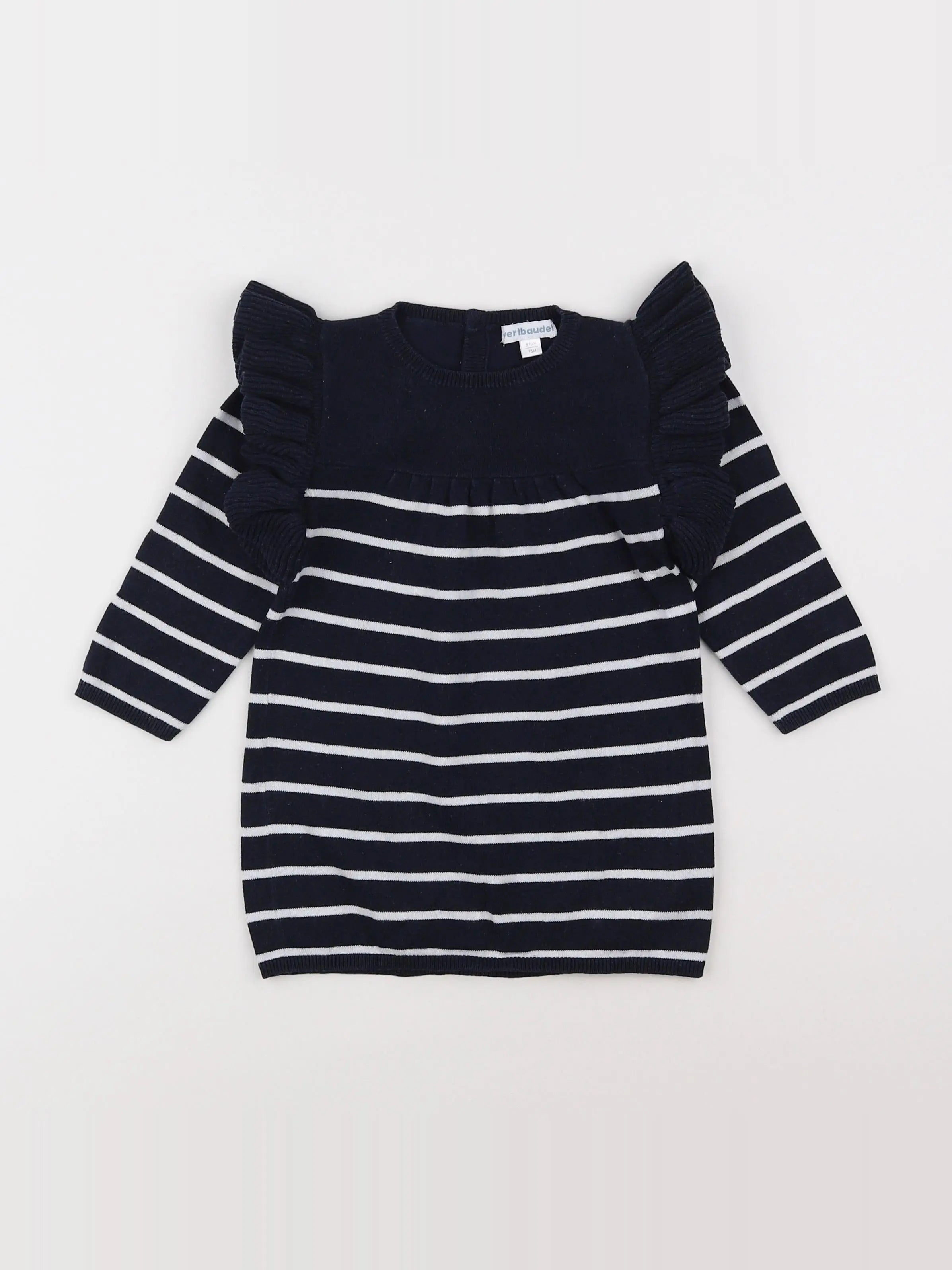 Vertbaudet - robe bleu, blanc - 18 mois