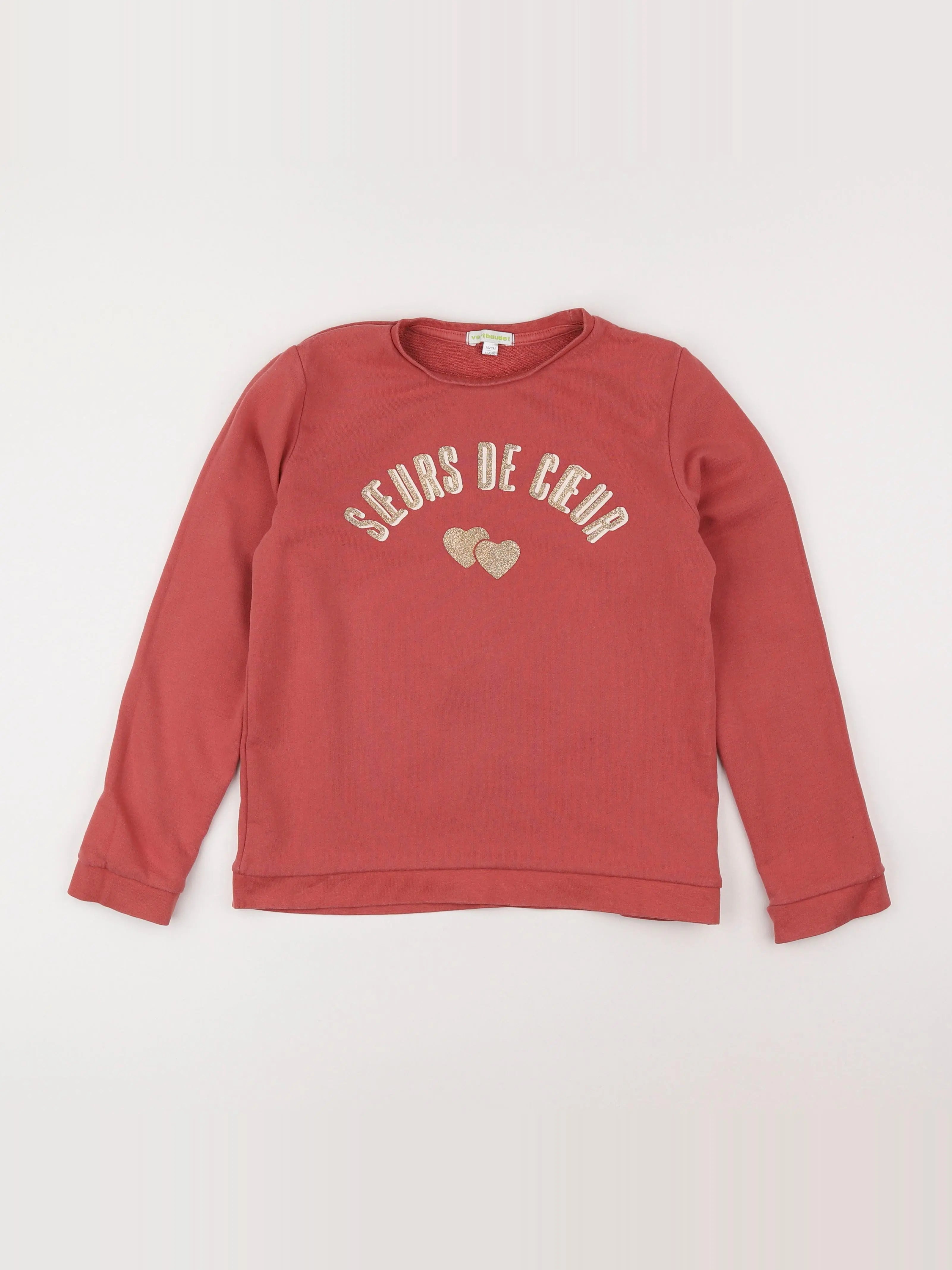 Vertbaudet - sweat rose - 12 ans