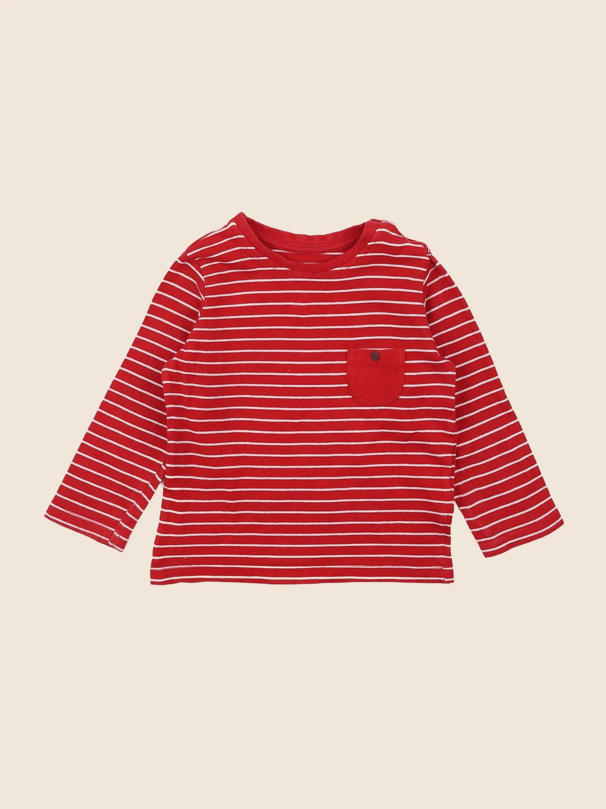 Vertbaudet - tee-shirt rouge - 12 mois