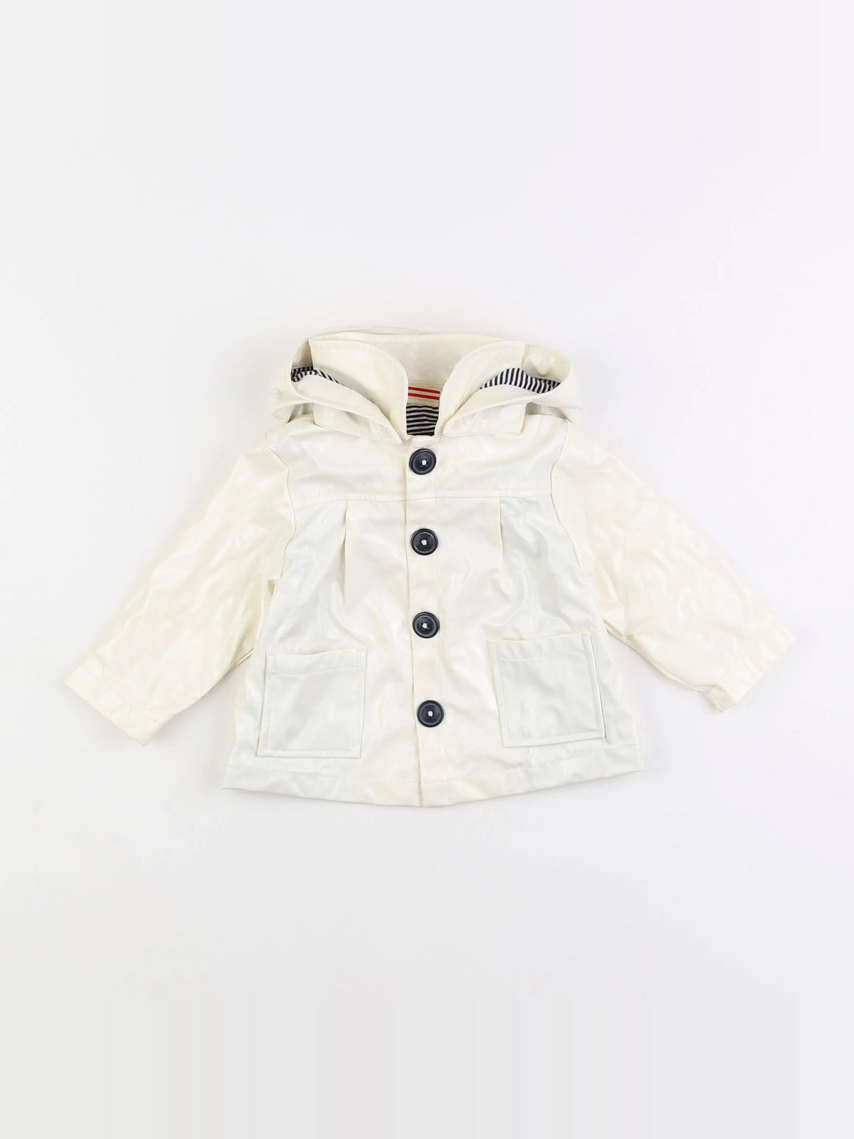 Petit Bateau - imperméable blanc - 6 mois