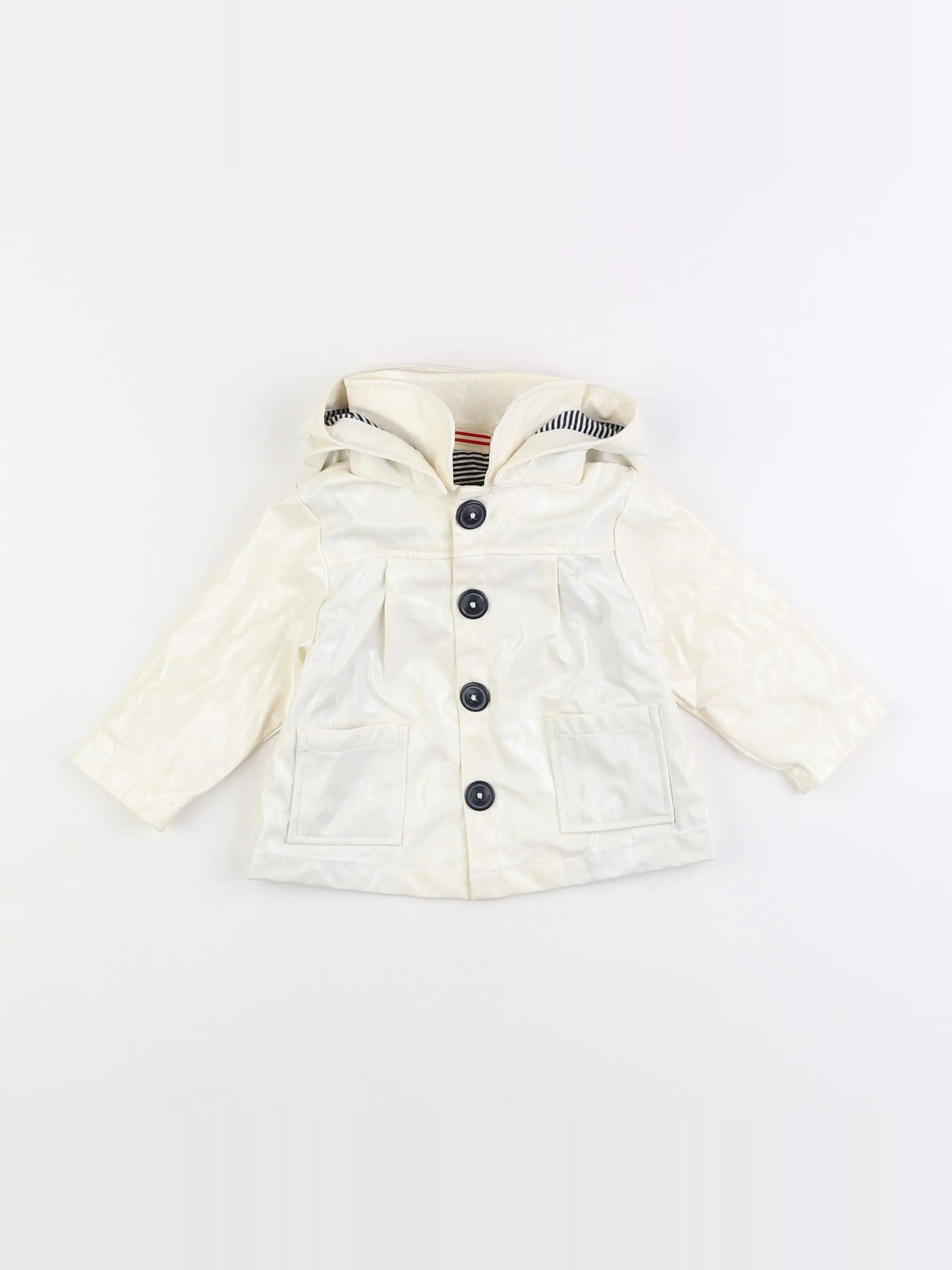 Petit Bateau - imperméable blanc - 6 mois