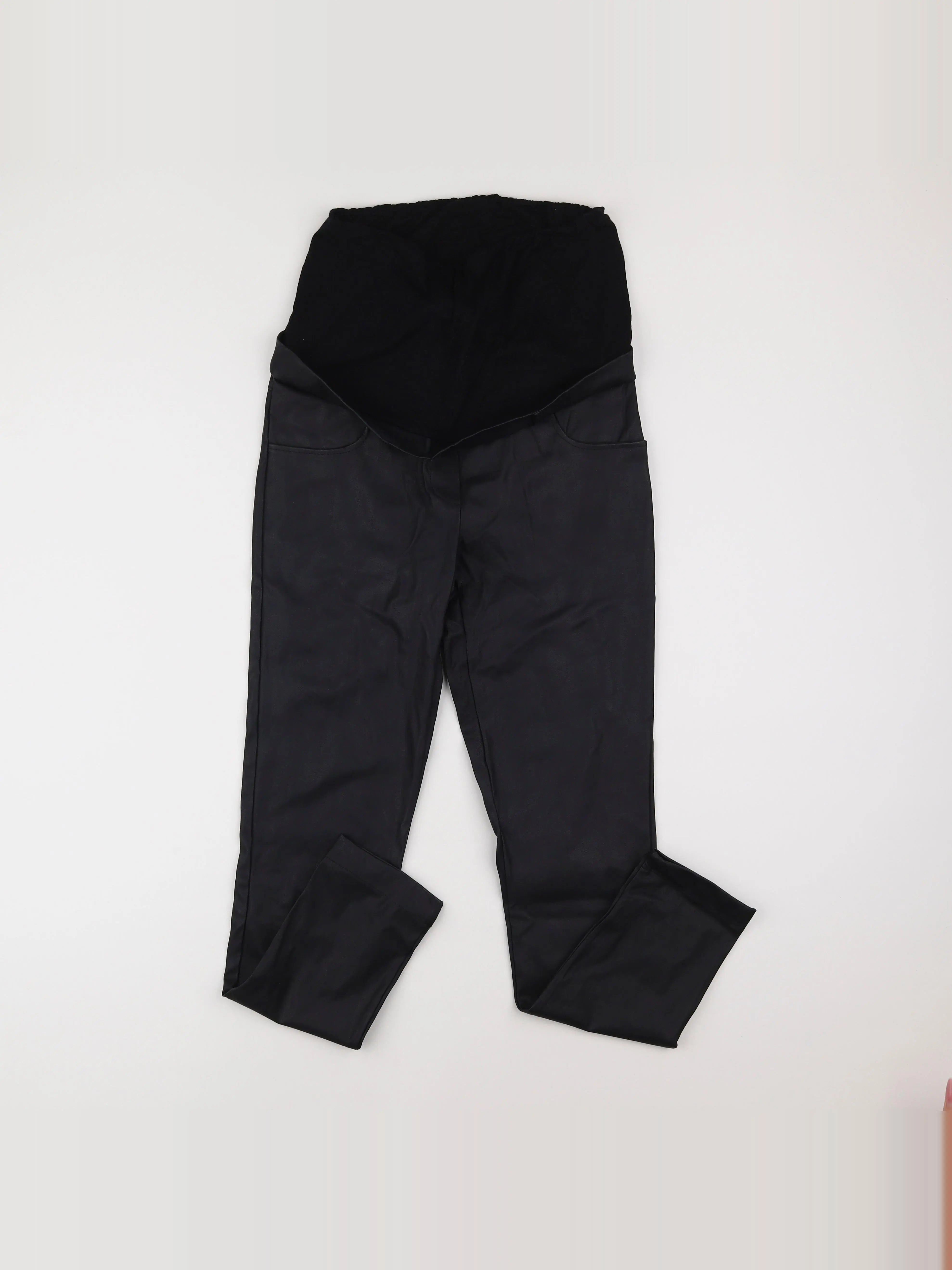 Envie de fraise - pantalon grossesse simili cuir noir - 38