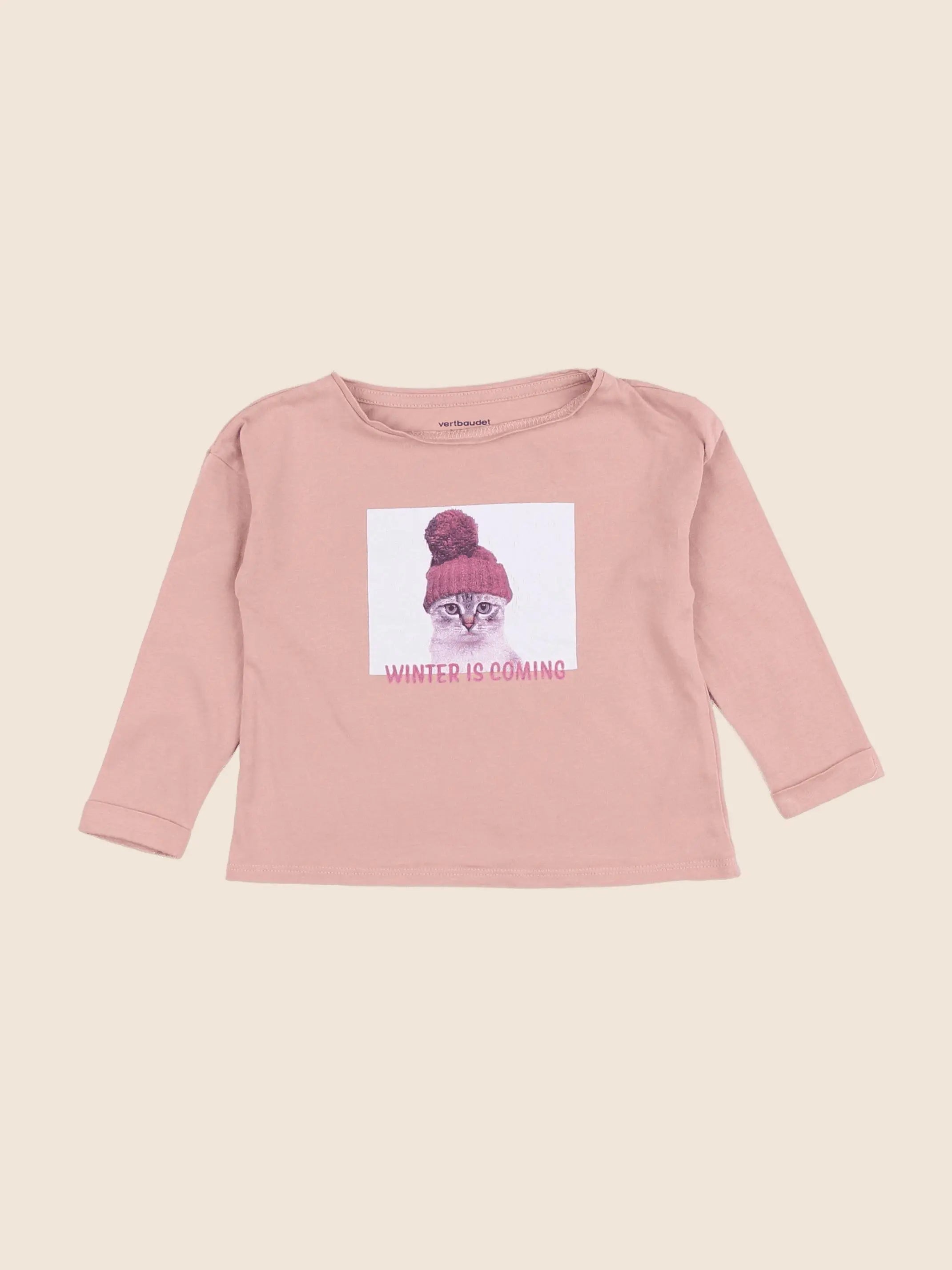 Vertbaudet - tee-shirt rose - 2 ans