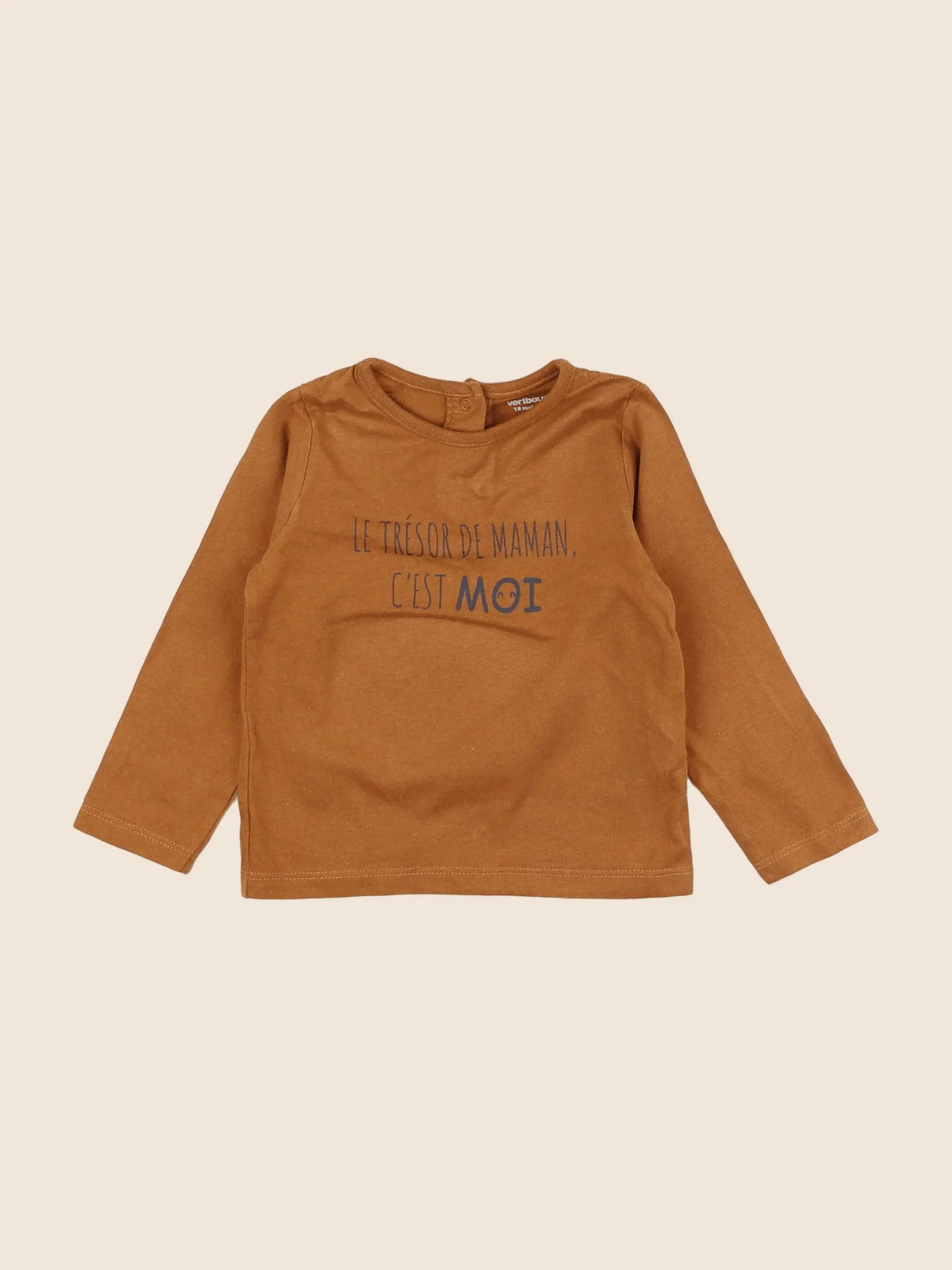 Vertbaudet - tee-shirt marron - 18 mois