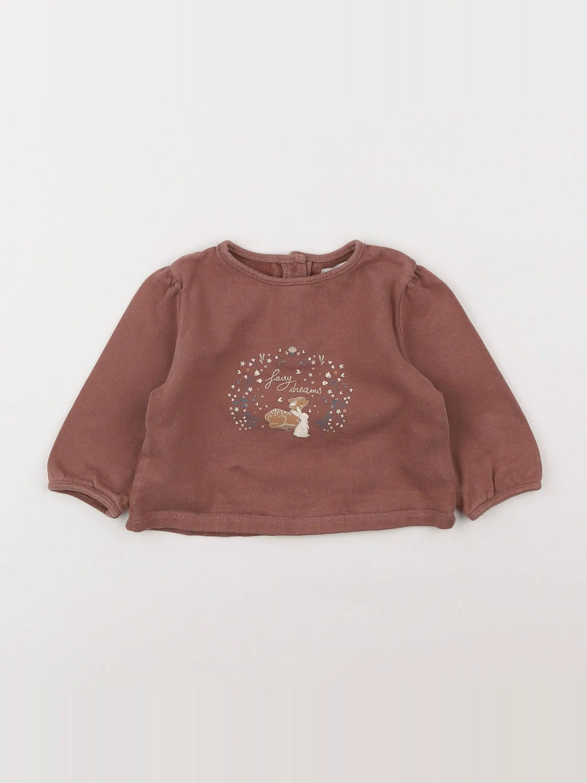 Vertbaudet - sweat marron - 6 mois