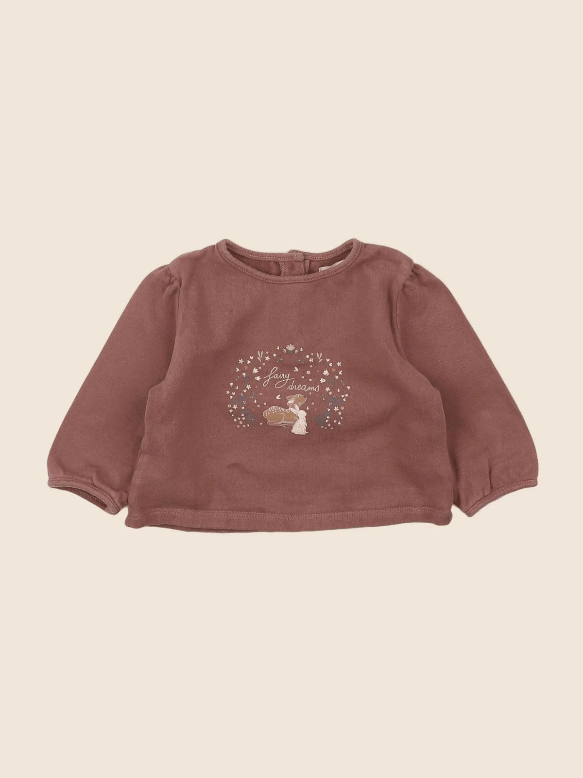 Vertbaudet - sweat marron - 6 mois