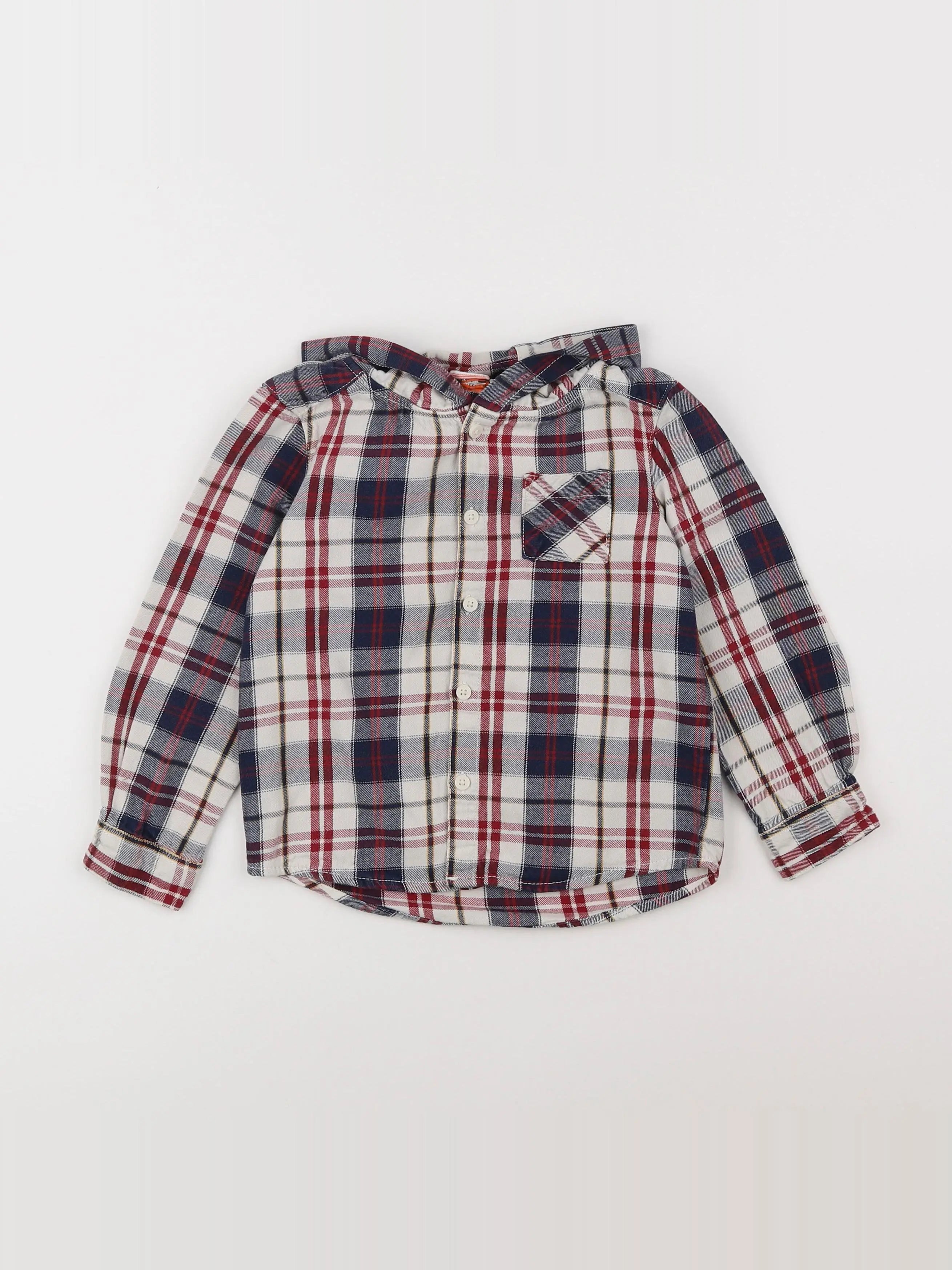 Tape à l'oeil - chemise blanc, bleu, rouge - 3 ans