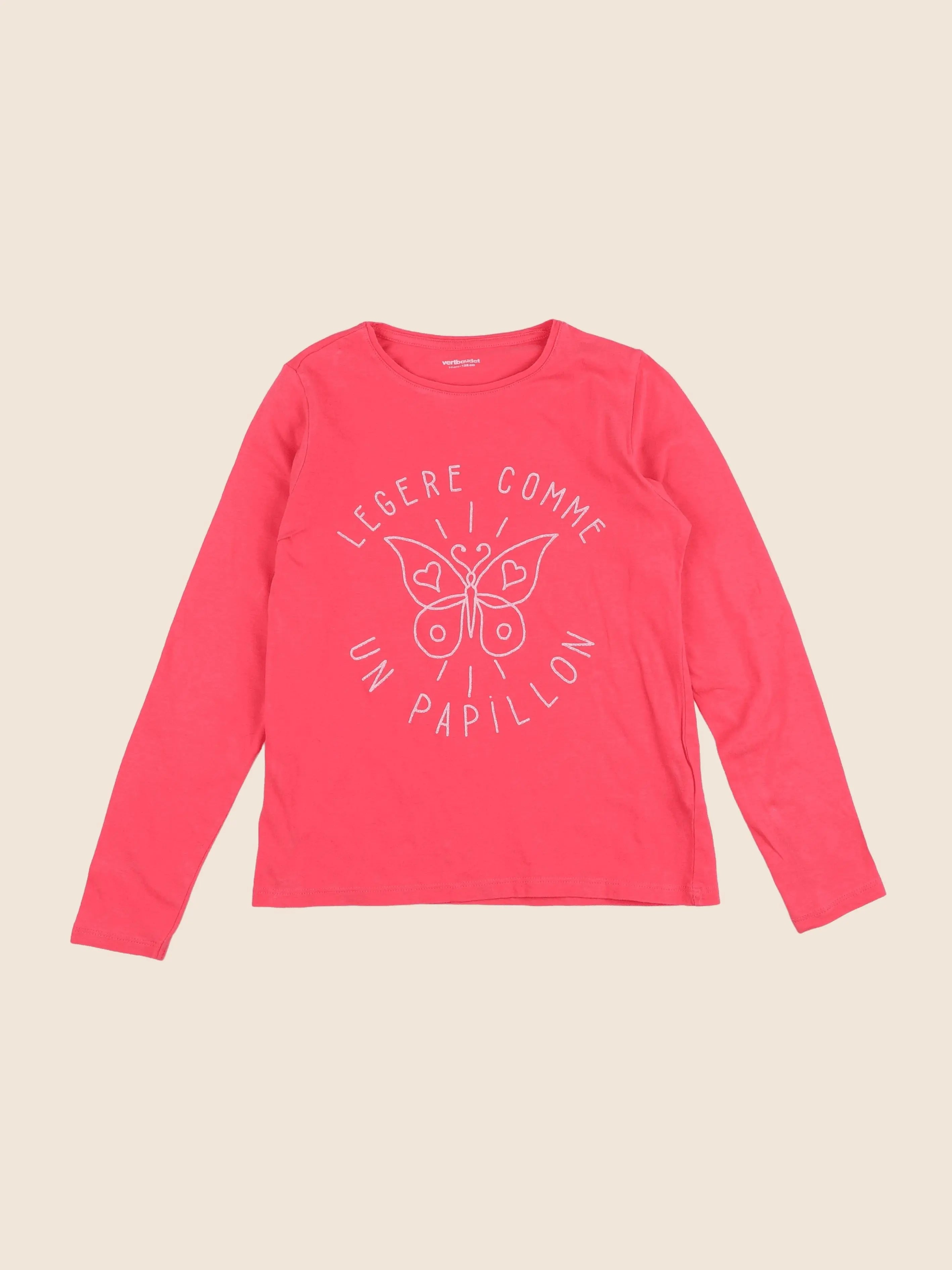 Vertbaudet - tee-shirt rose - 10 ans