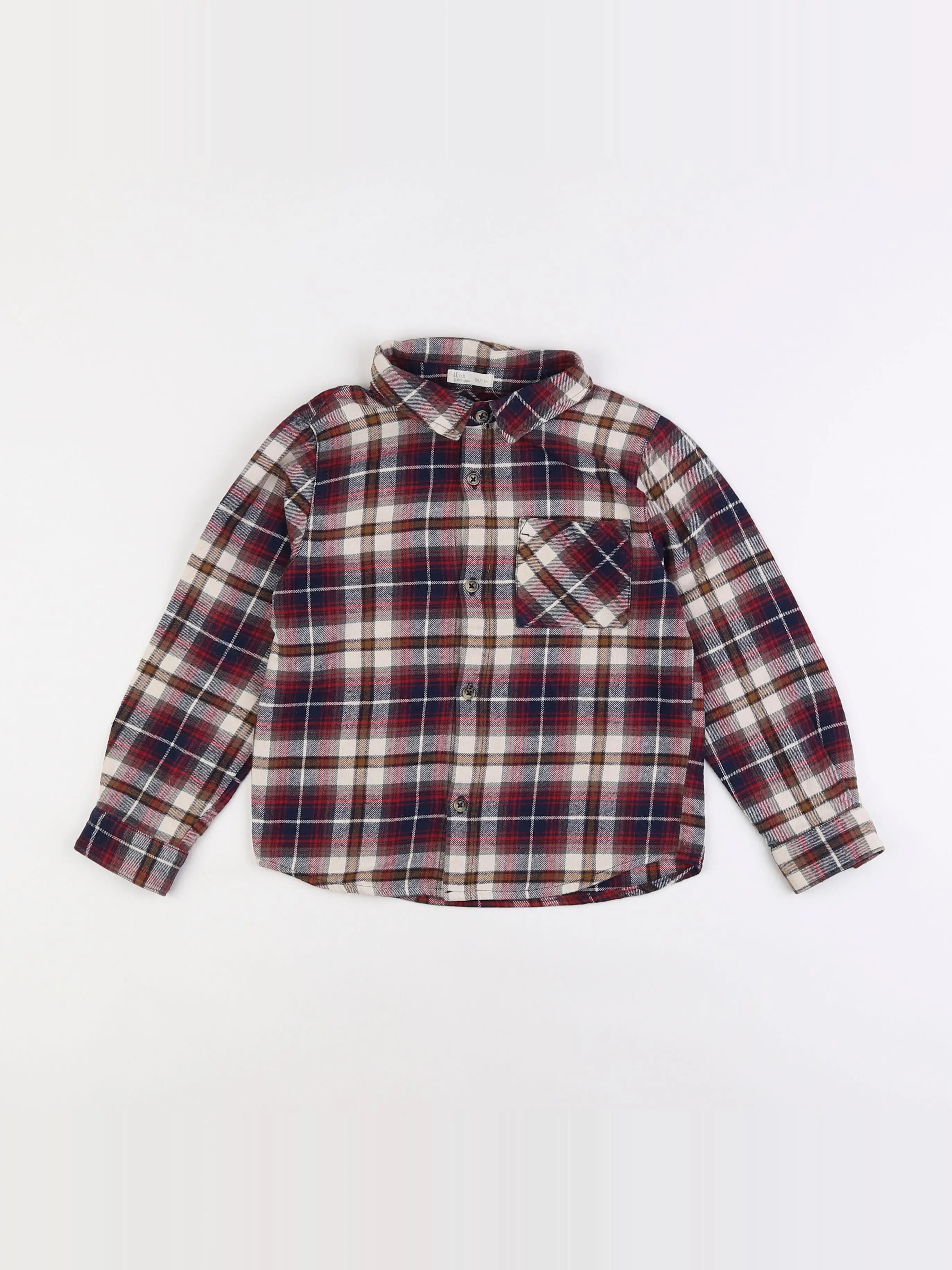 Little Cigogne - chemise blanc, rouge - 6 ans
